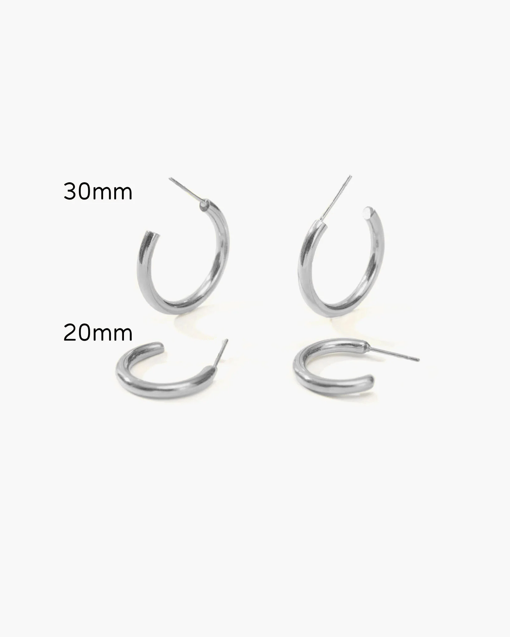 Silver 30mm Endless Hoop Earrings - Image 4
