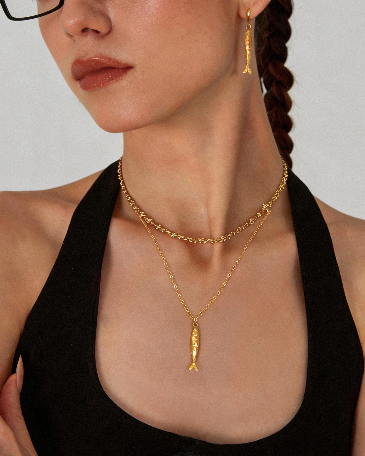 Anchovy Necklace & Earrings Set - Image 3