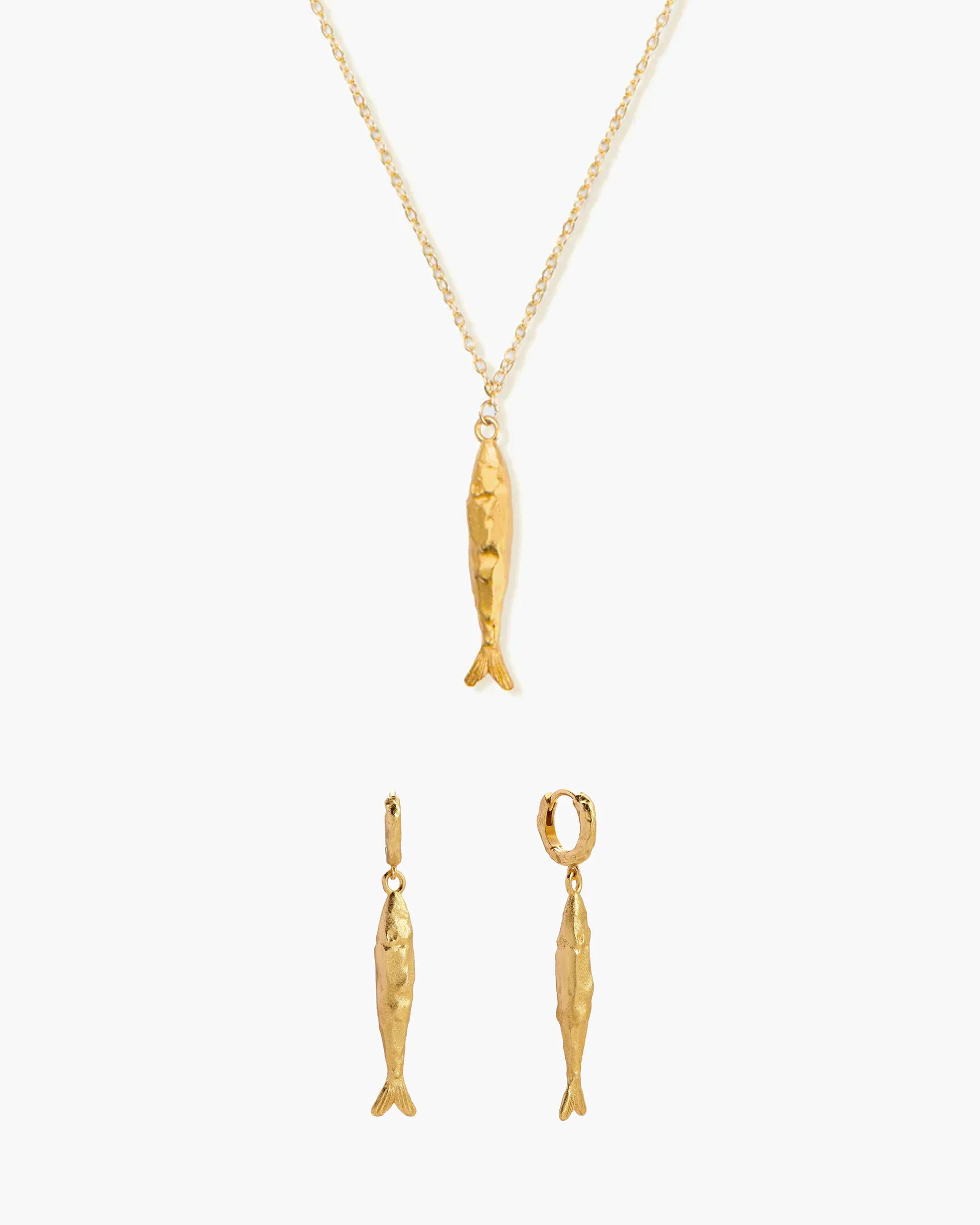 Anchovy Necklace & Earrings Set in Silver - Image 3