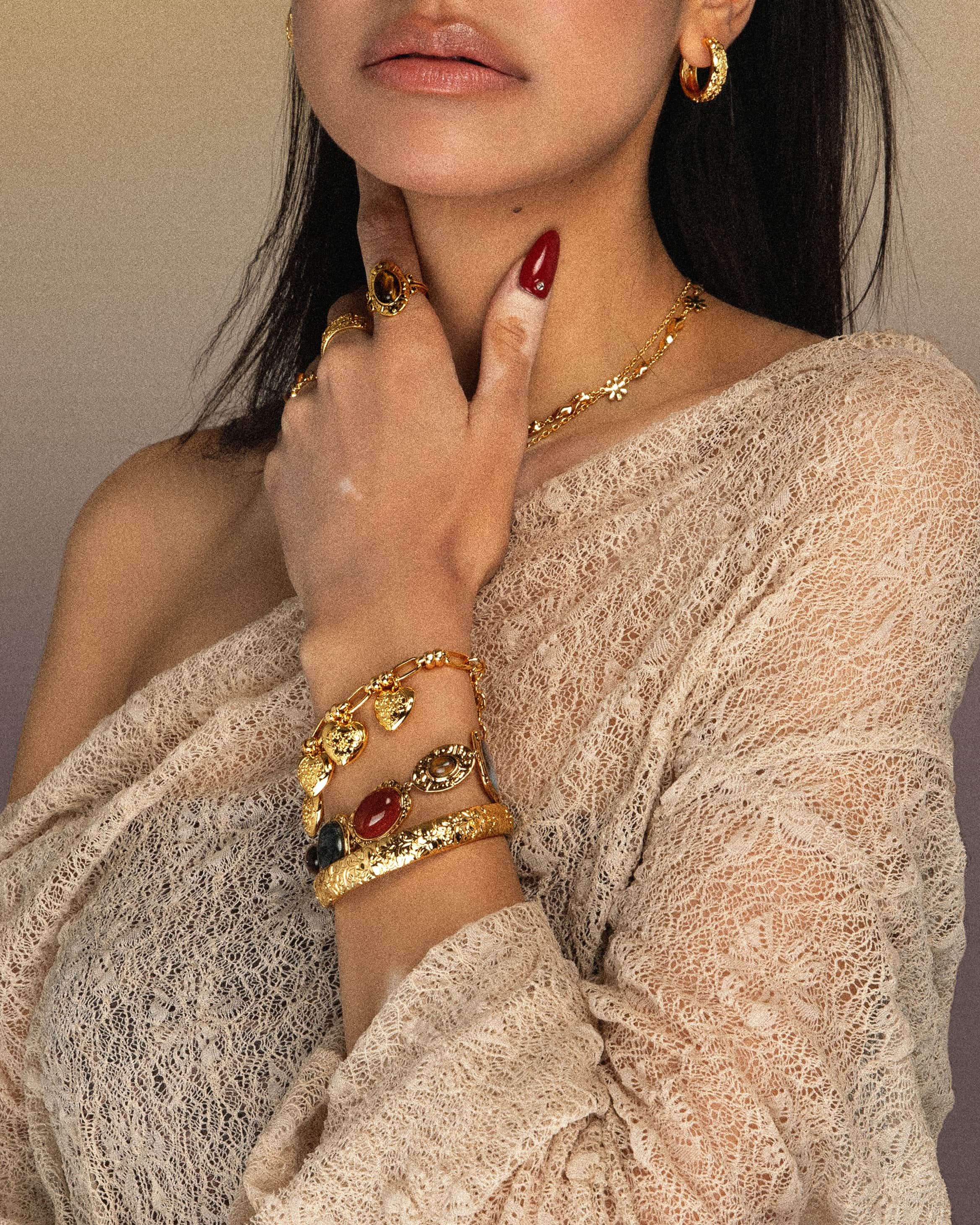 Gold Athena Bracelet and Ring Set - Image 2