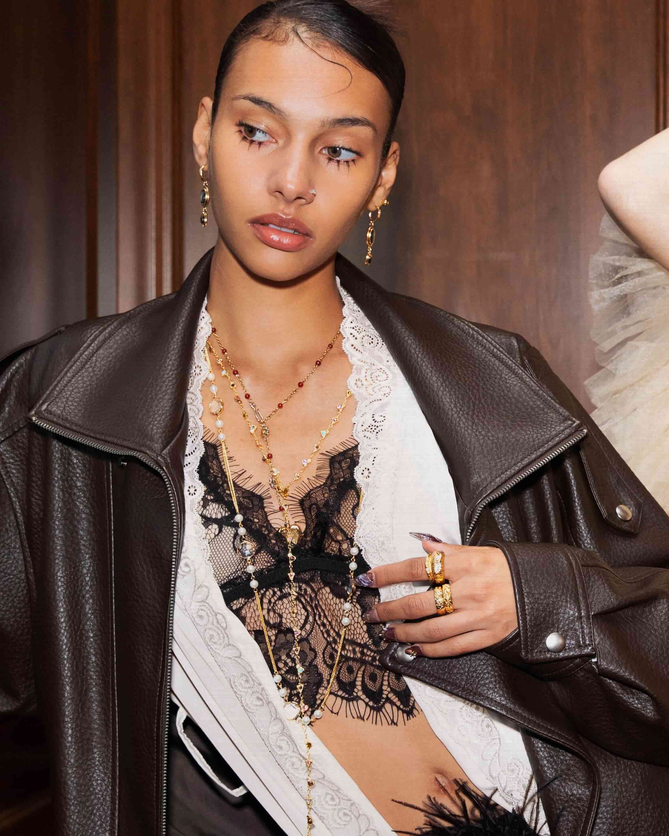 Pearl Cascade Long Station Necklace - Image 2