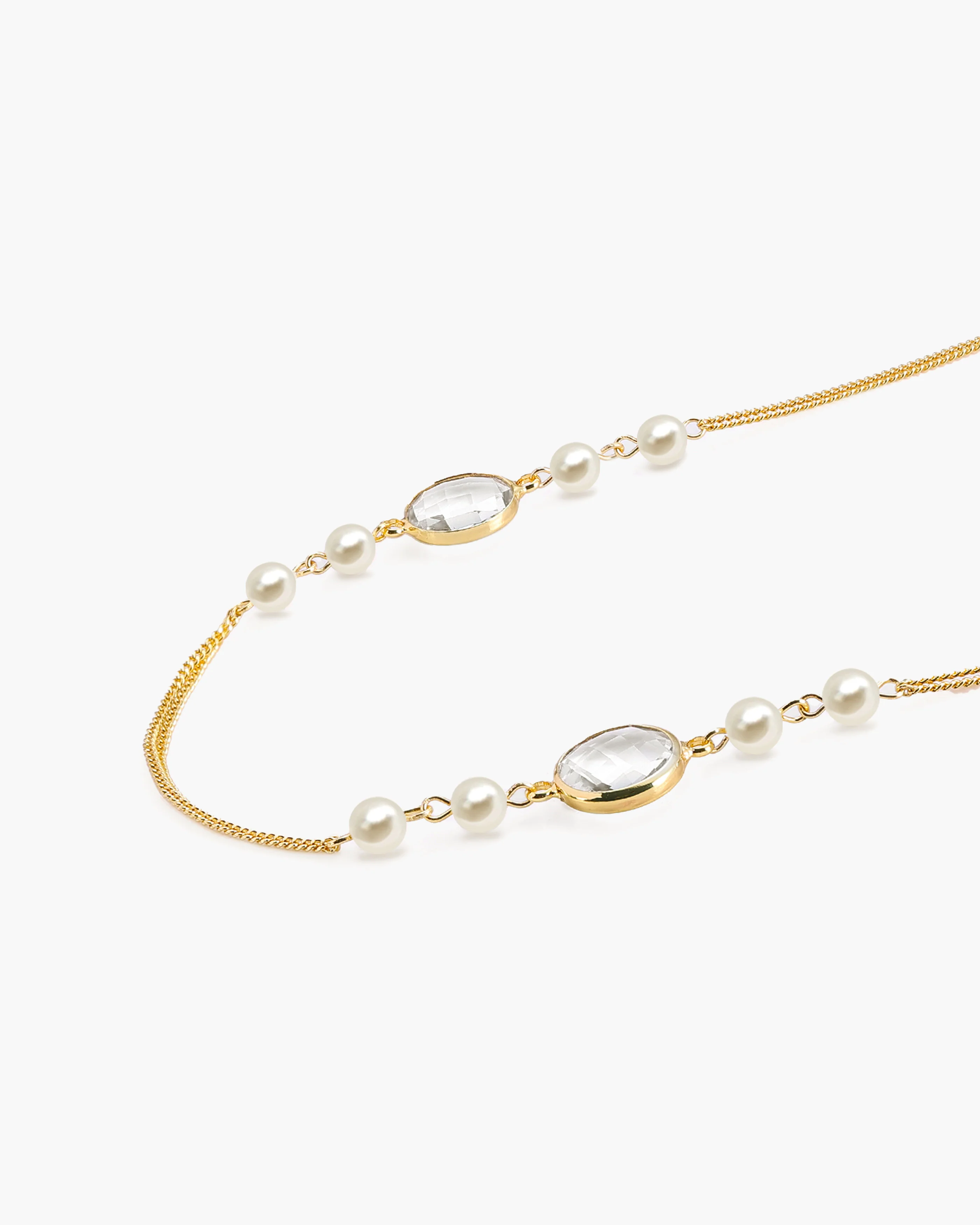 Pearl Cascade Long Station Necklace - Image 3
