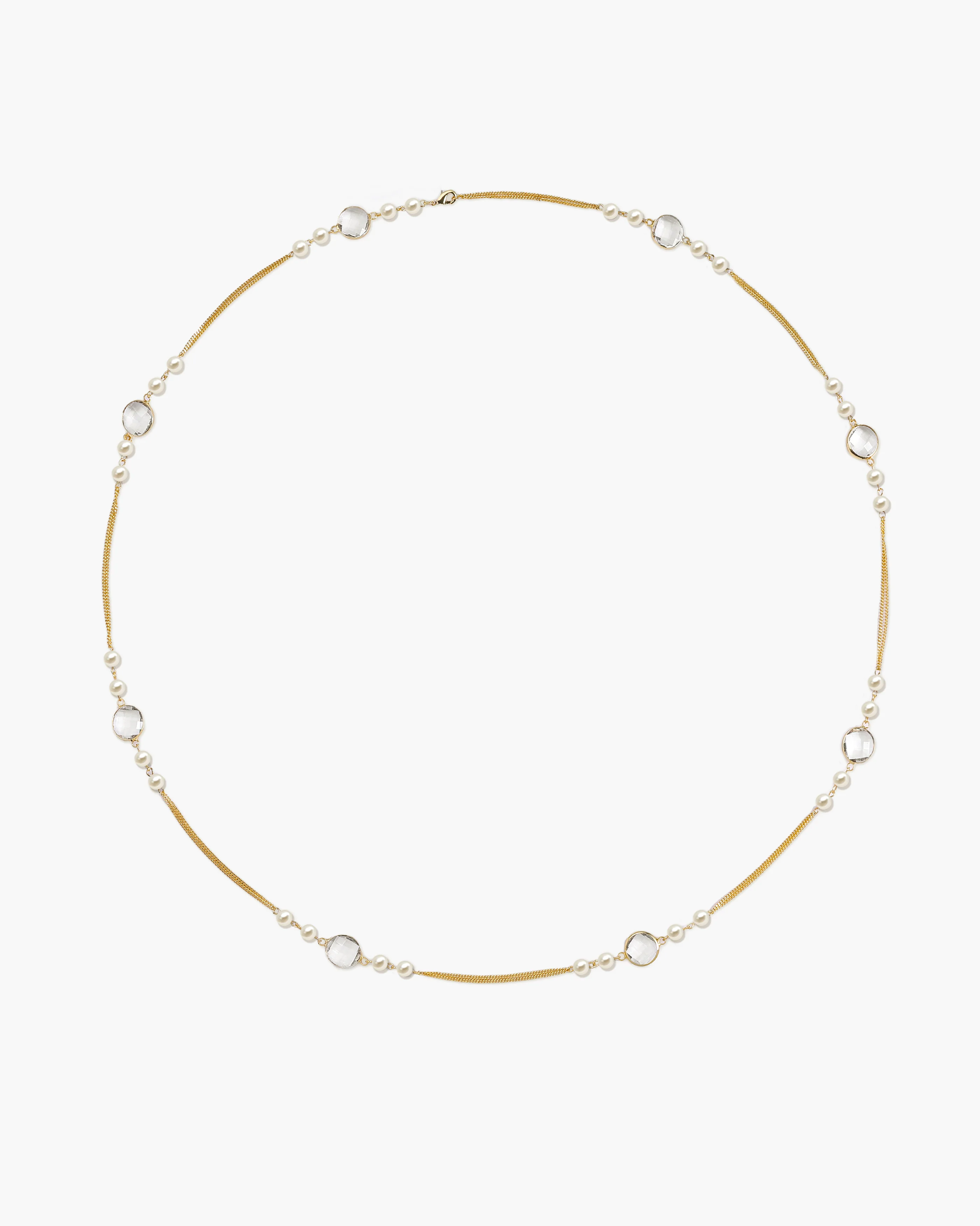 Pearl Cascade Long Station Necklace - Image 5