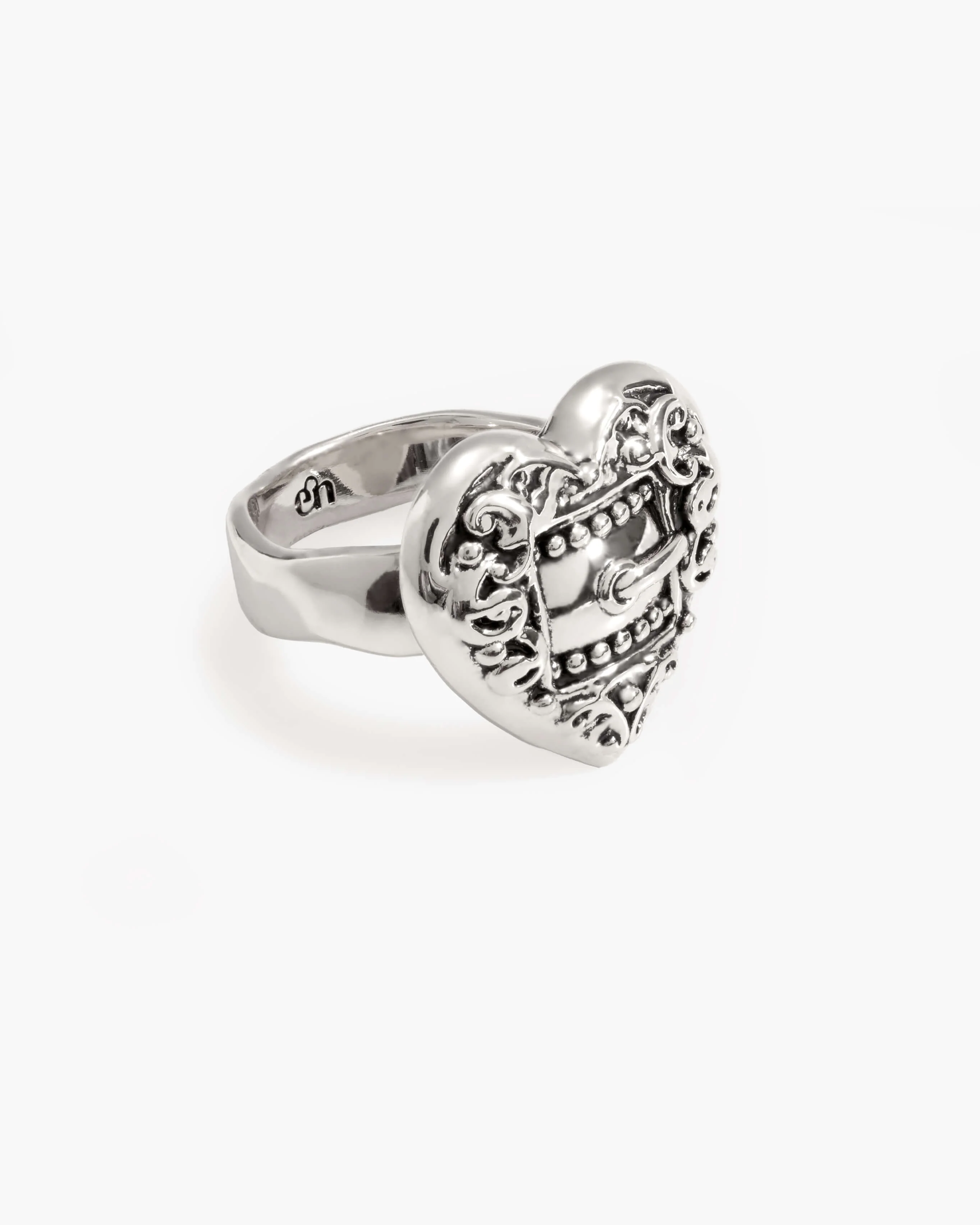 Belted Heart Ring in Silver - Image 3