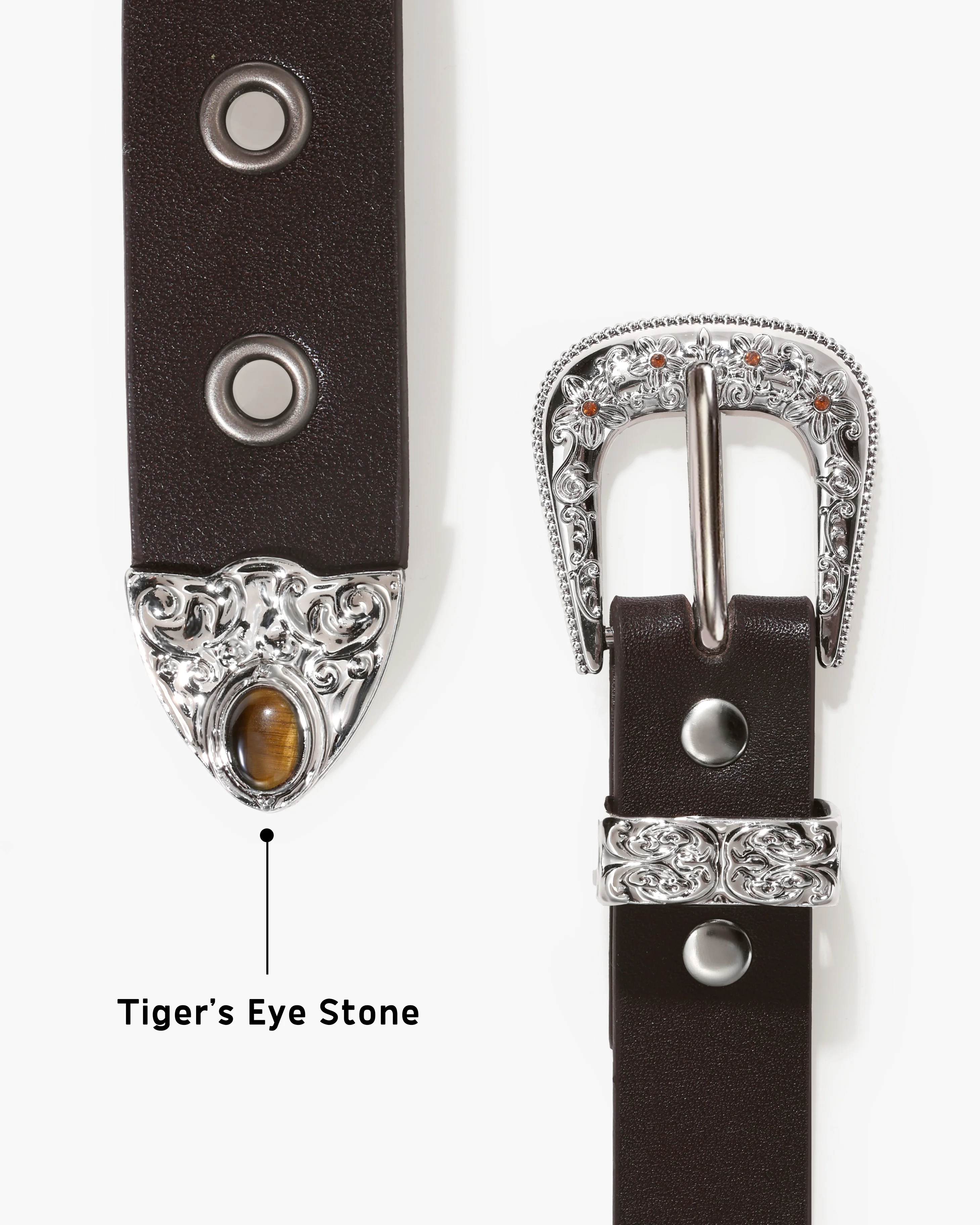 Bind Tiger’s Eye Embellished Buckle Wristband - Image 3
