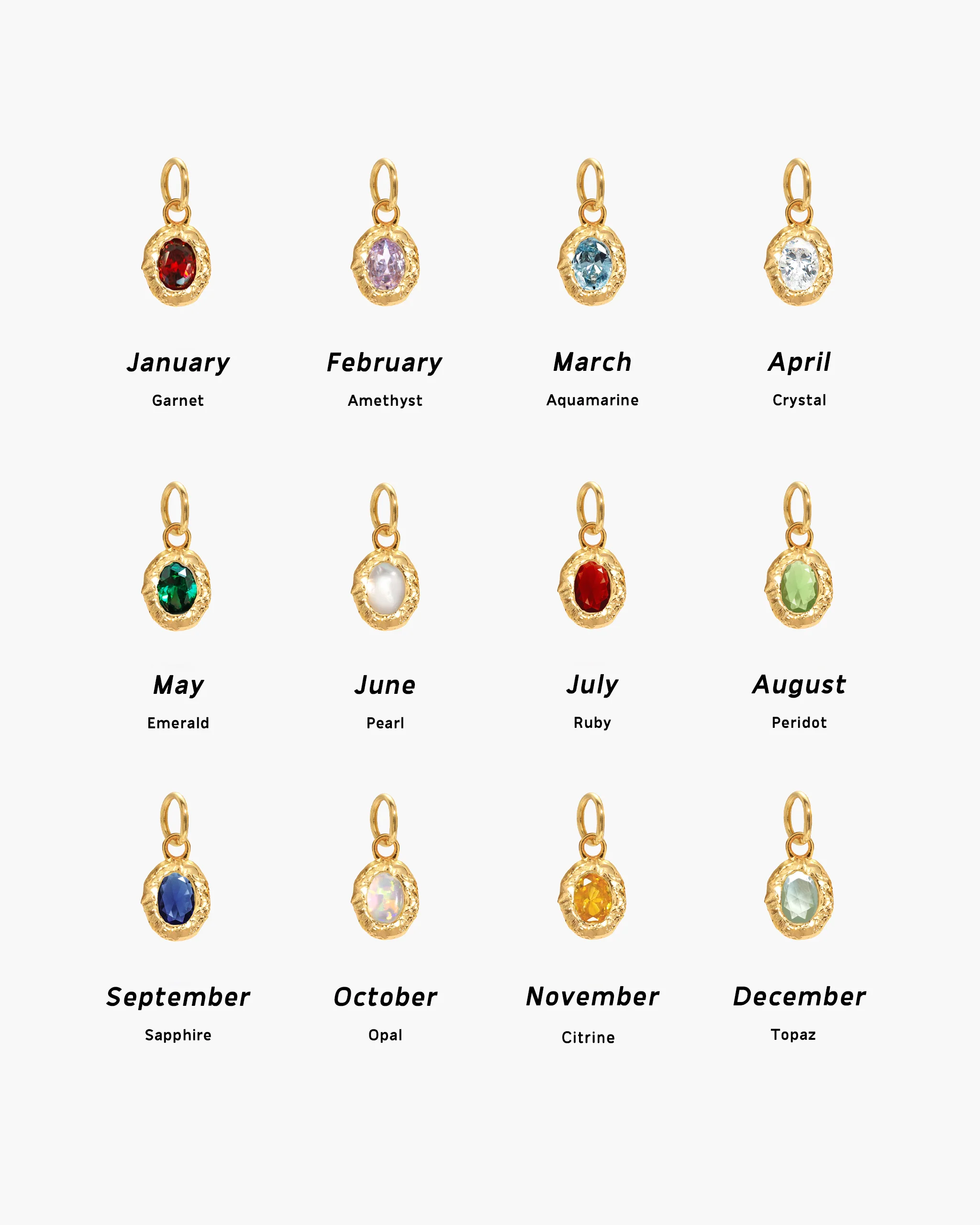 Birthstone Charm in Silver - Image 4