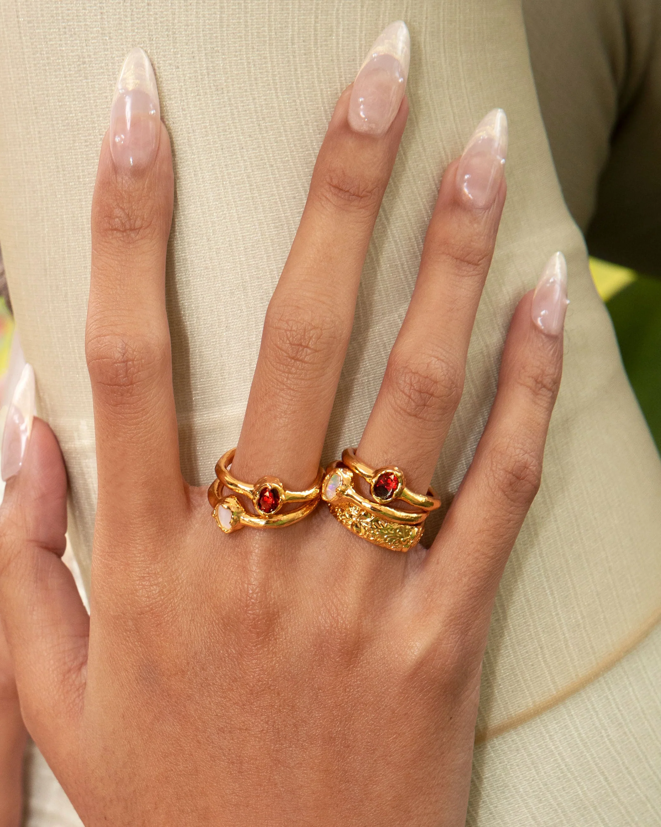 Birthstone Ring in Gold - January - Image 2