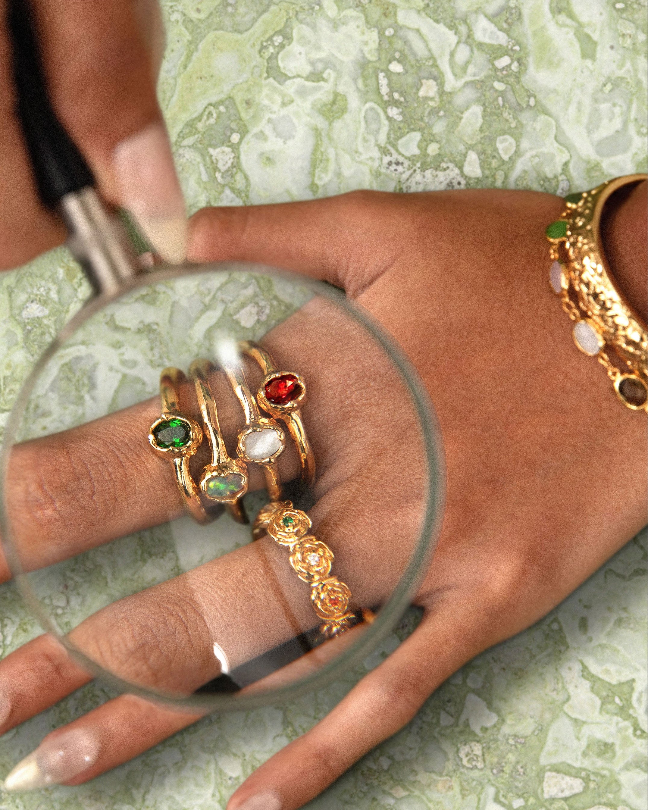 Birthstone Ring in Gold - May - Image 2