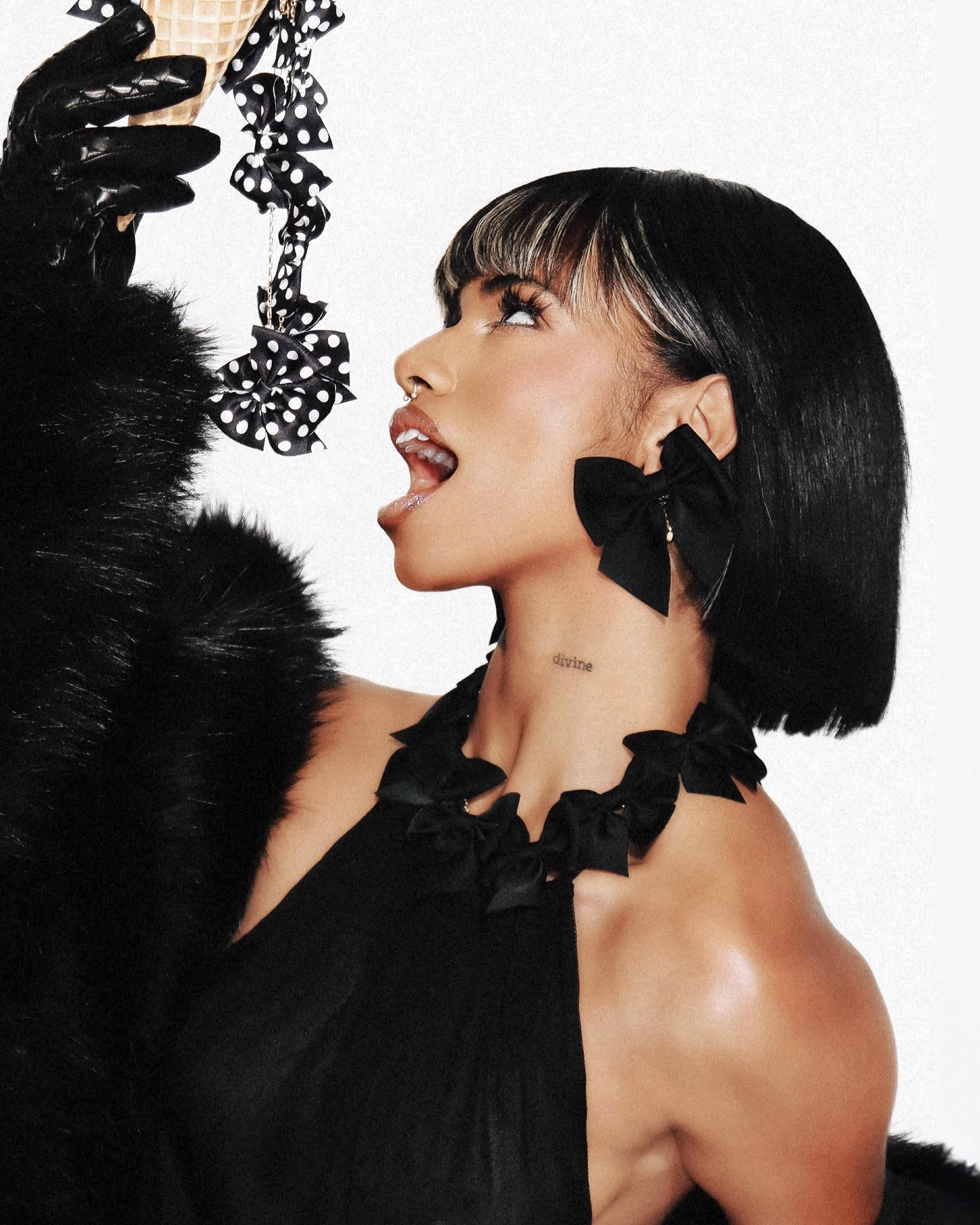 Black Bow Earrings - Image 2
