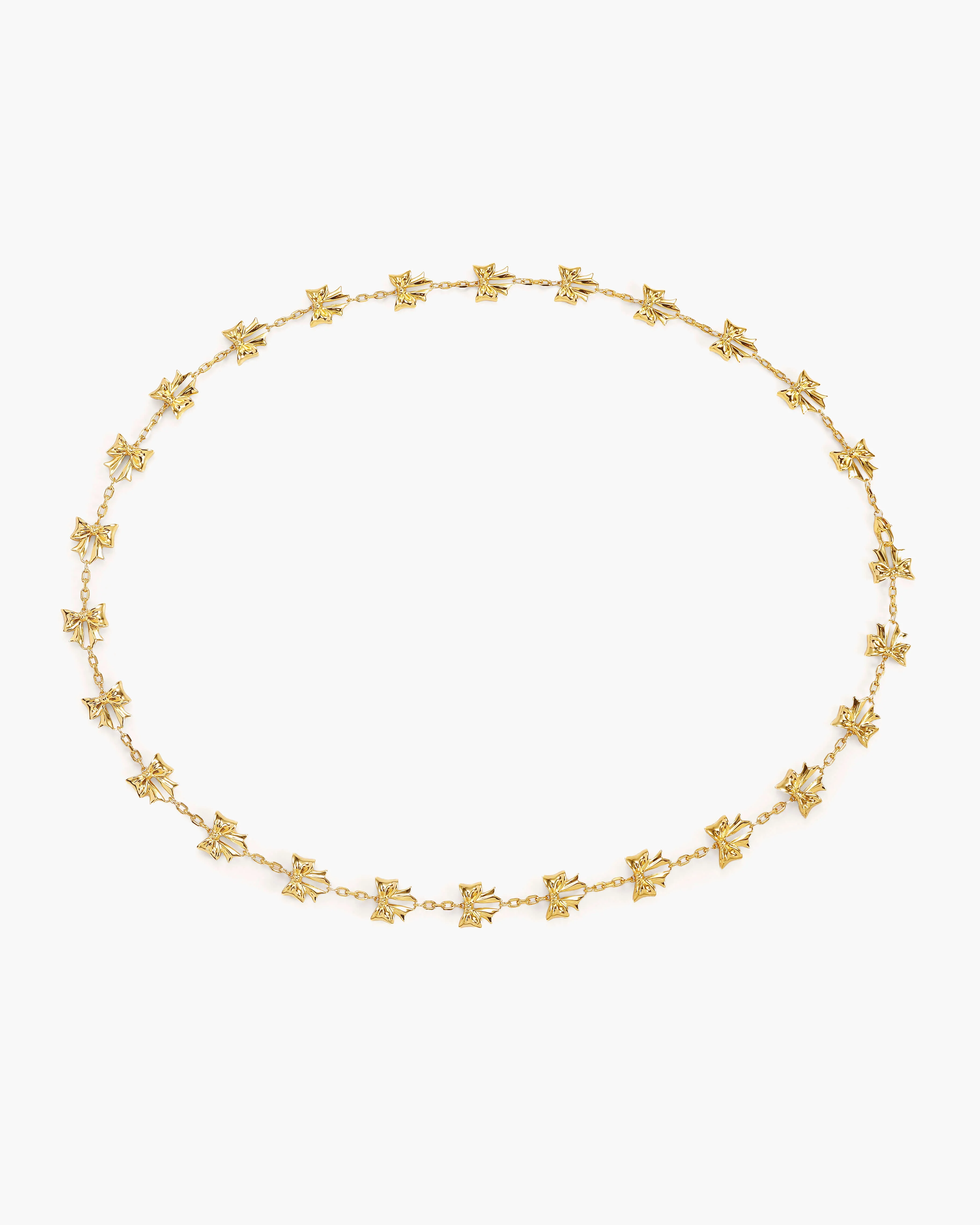Bow Lariat Long Necklace in Gold - Image 4