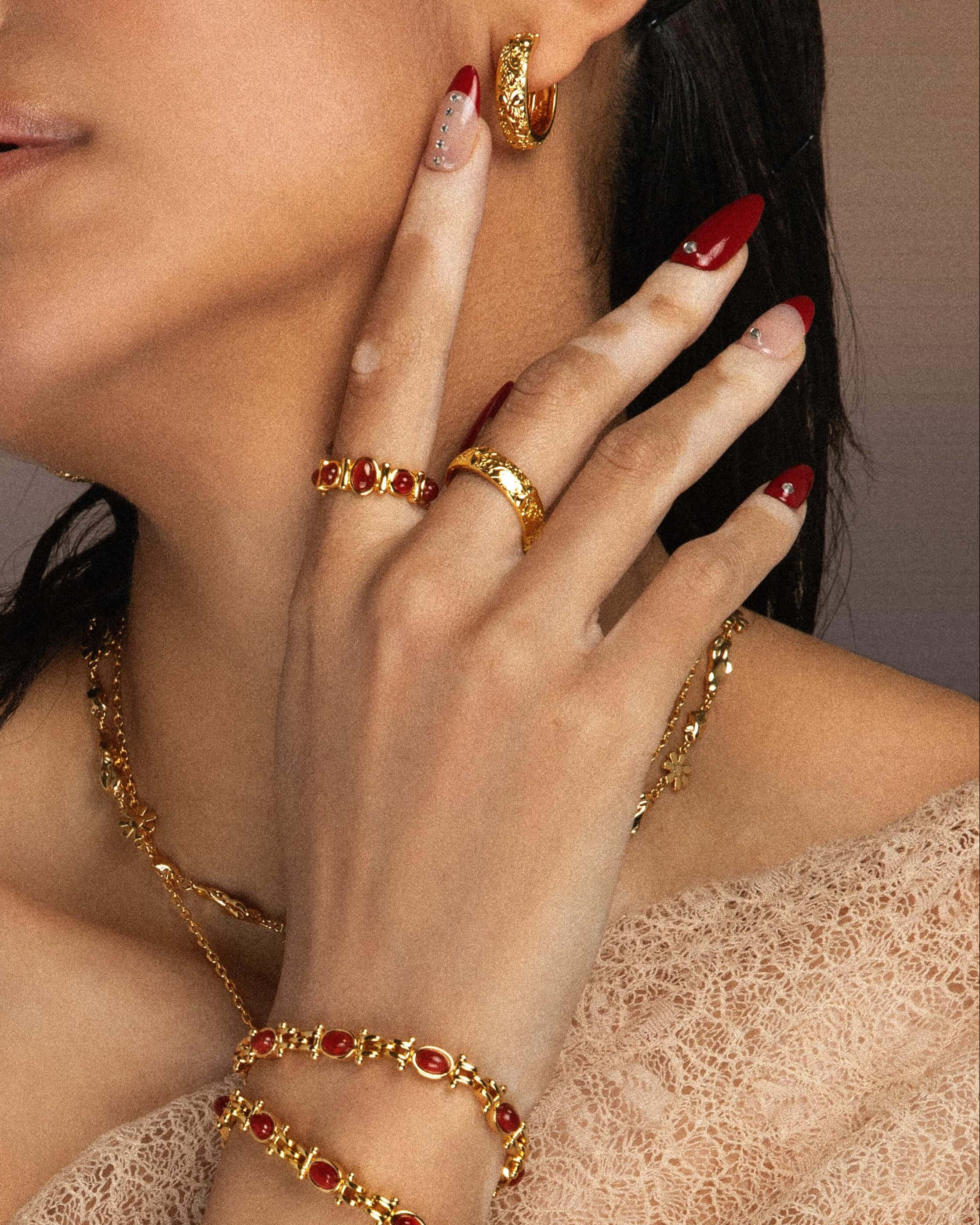 Carnelian Stone Band Ring - Image 4