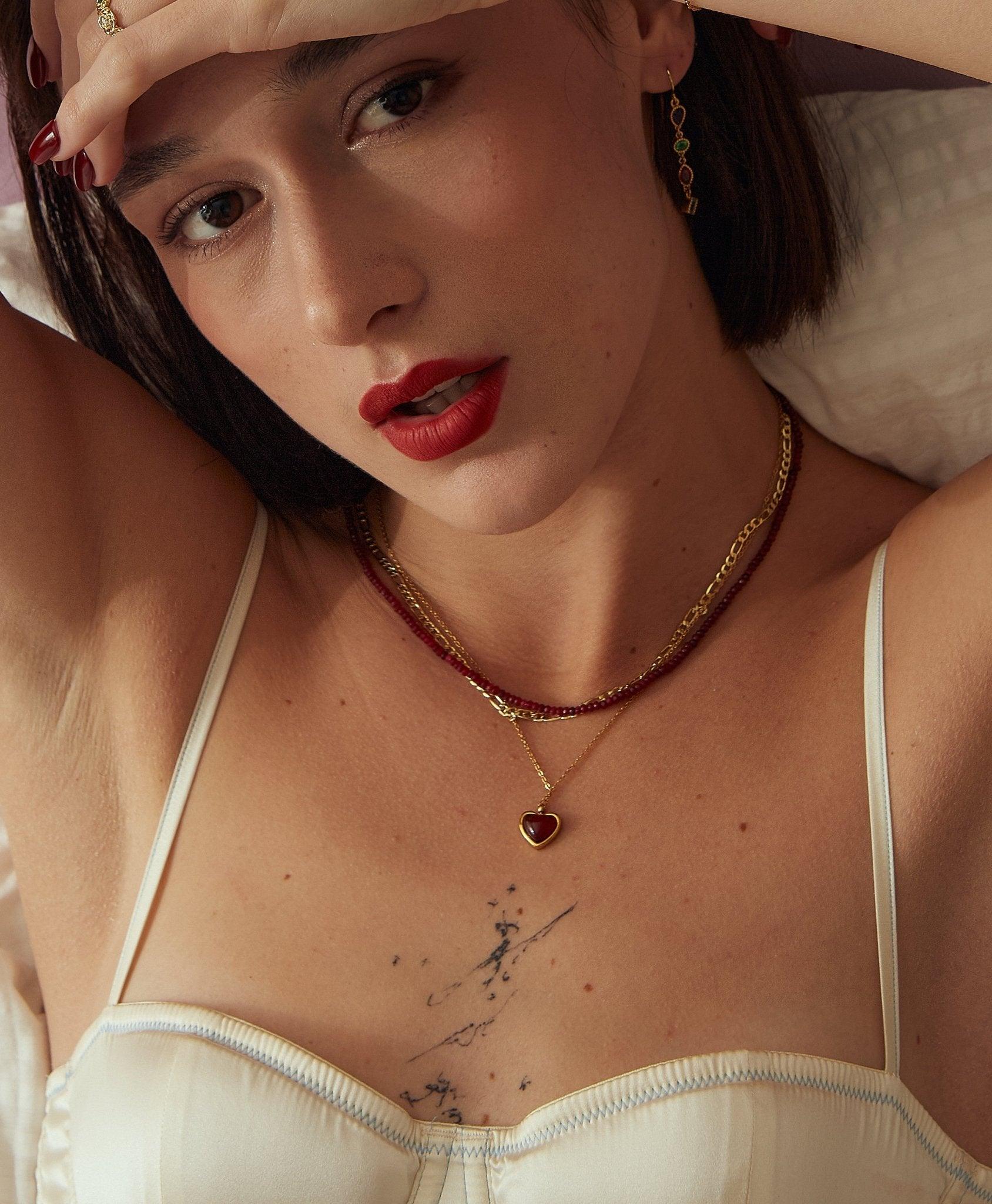 Mini Carnelian Beaded Necklace - Image 4