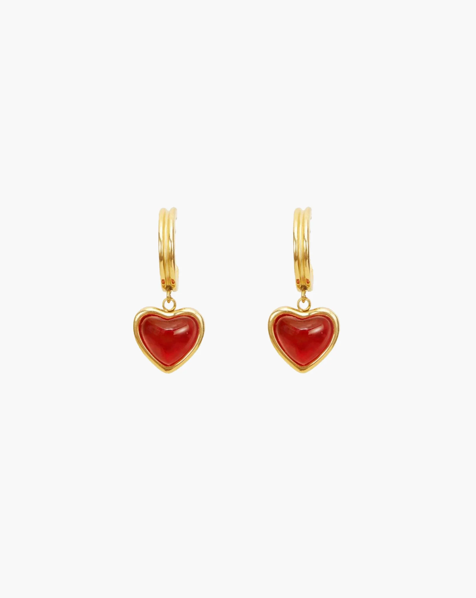 Carnelian Stone Hoop Earrings - Image 4