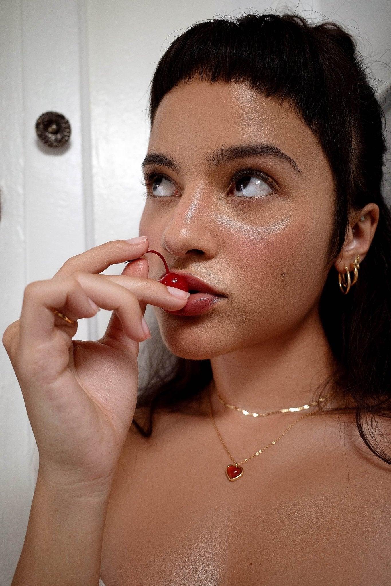Carnelian Stone Heart Necklace - Image 2