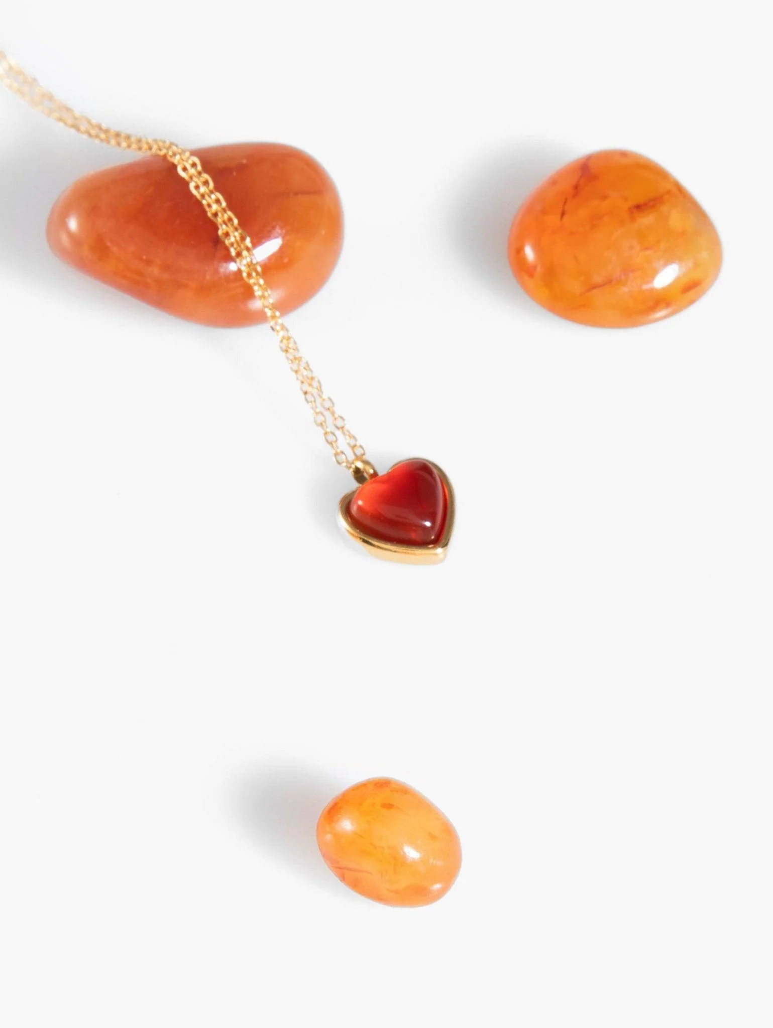 Carnelian Stone Heart Necklace - Image 3