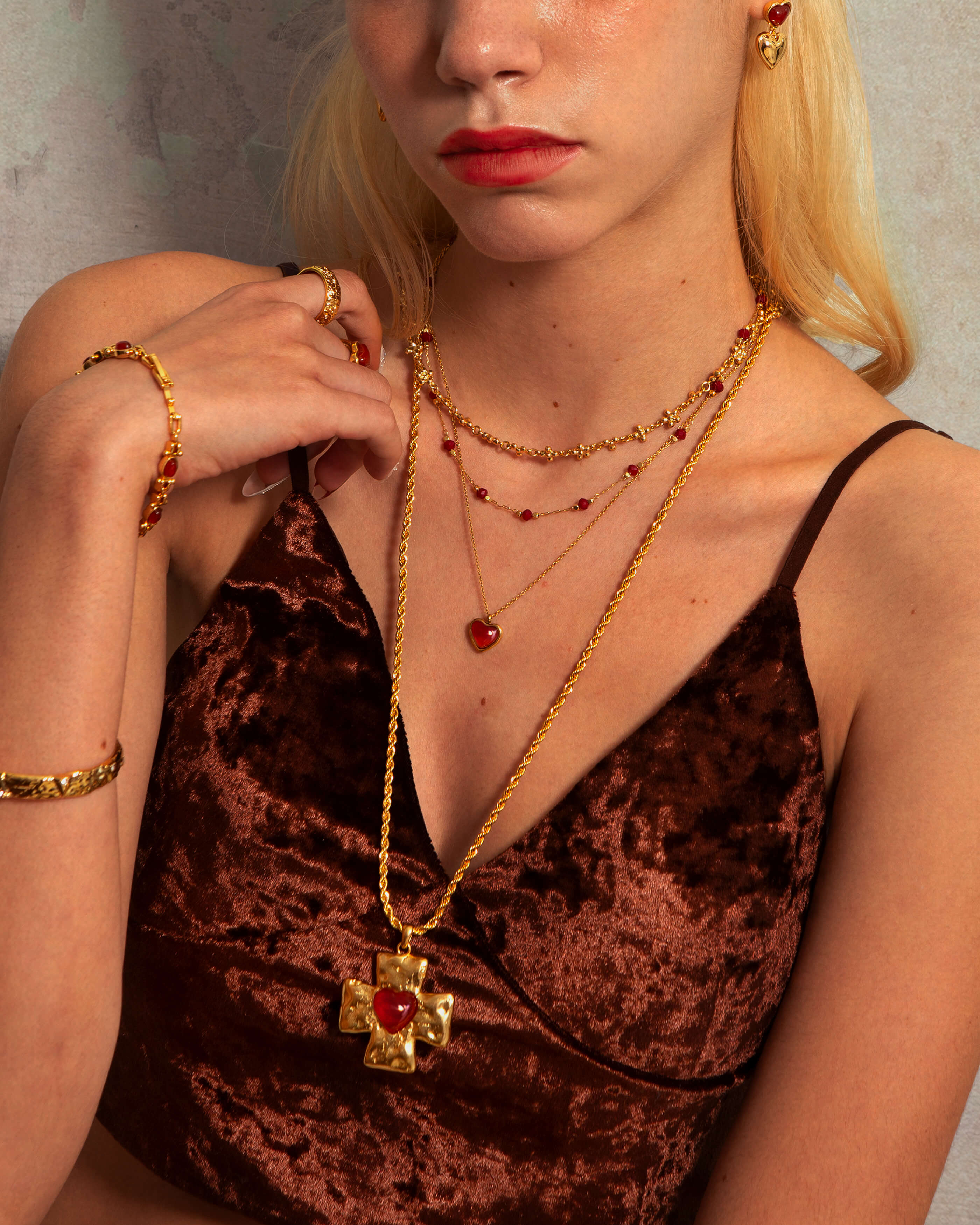 Carnelian Stone Heart Necklace - Image 4