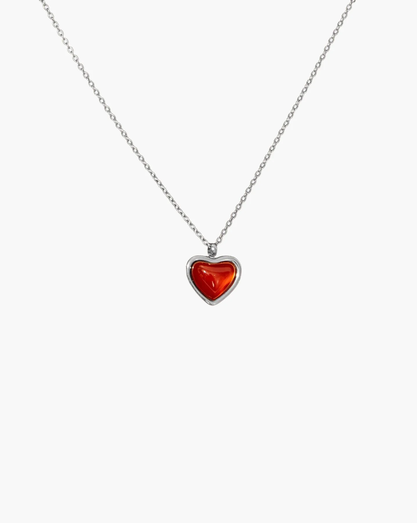 Carnelian Stone Heart Necklace - Image 9