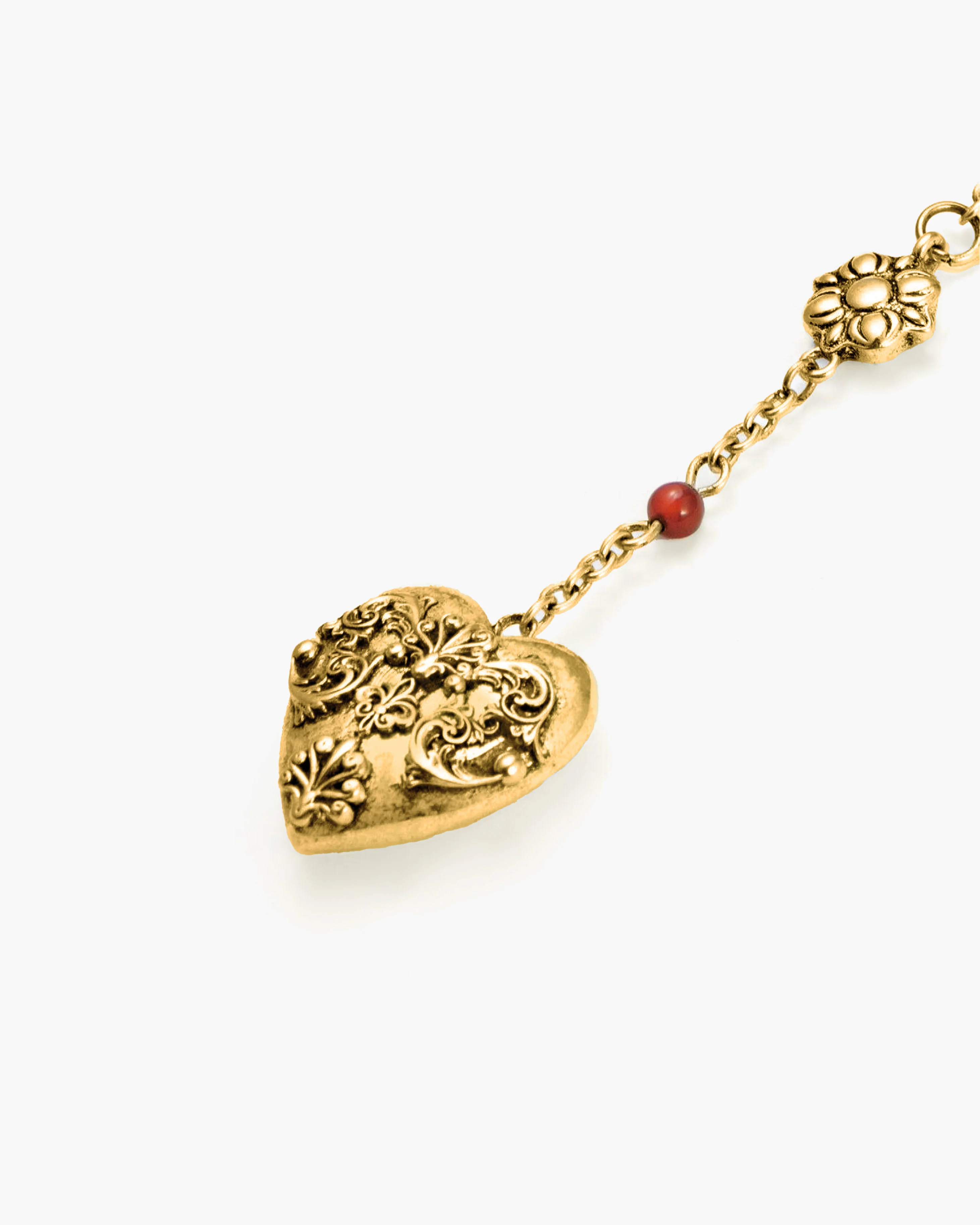 Carnelian Veil Lariat Necklace in Gold - Image 3