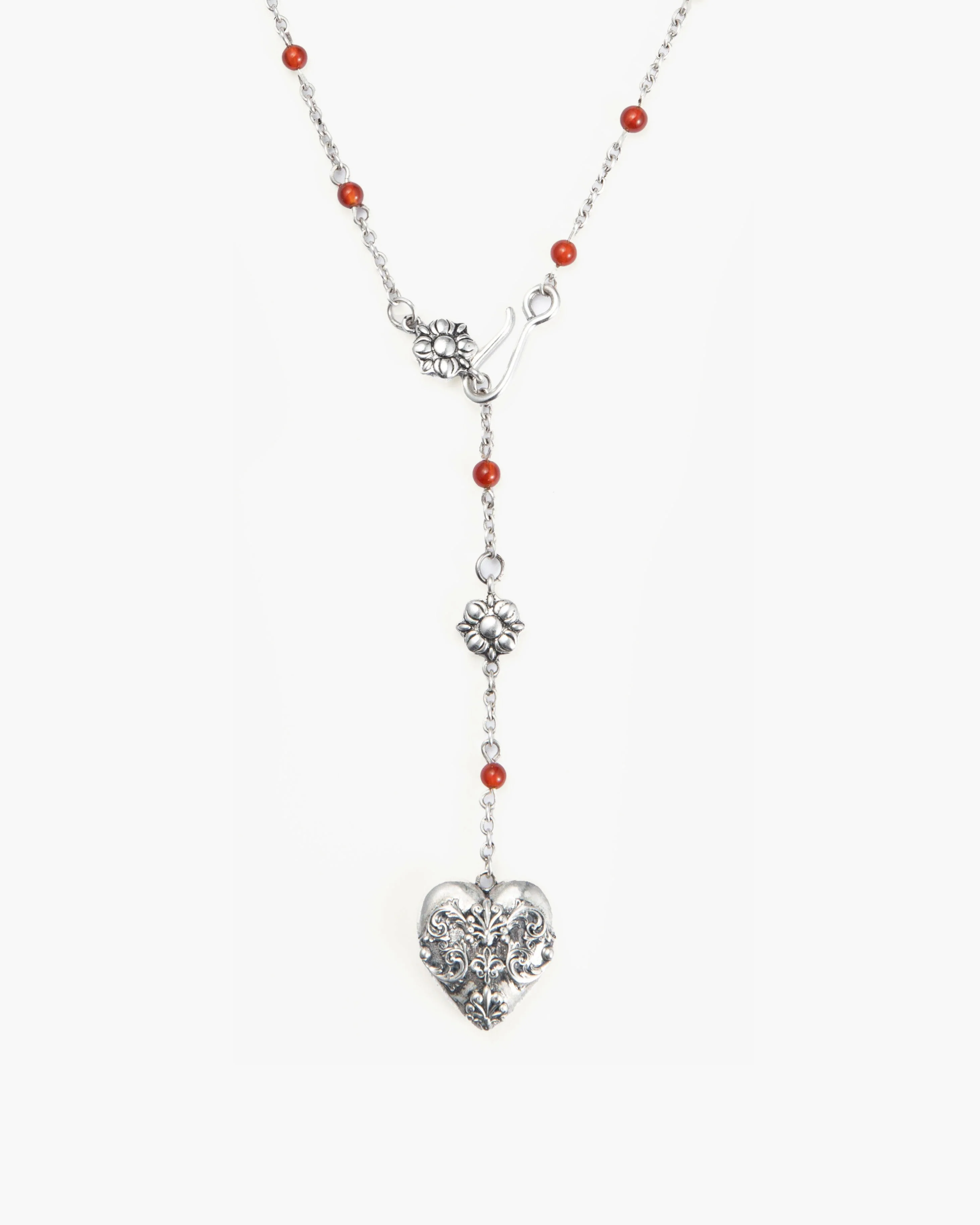 Carnelian Veil Lariat Necklace in Gold - Image 4