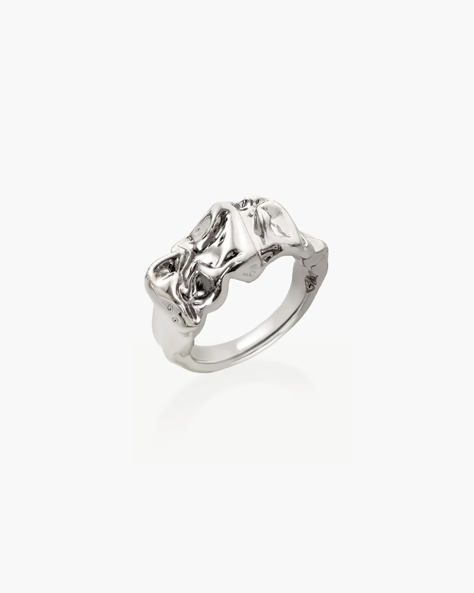 Textured Molten Ring in Silver - Image 3