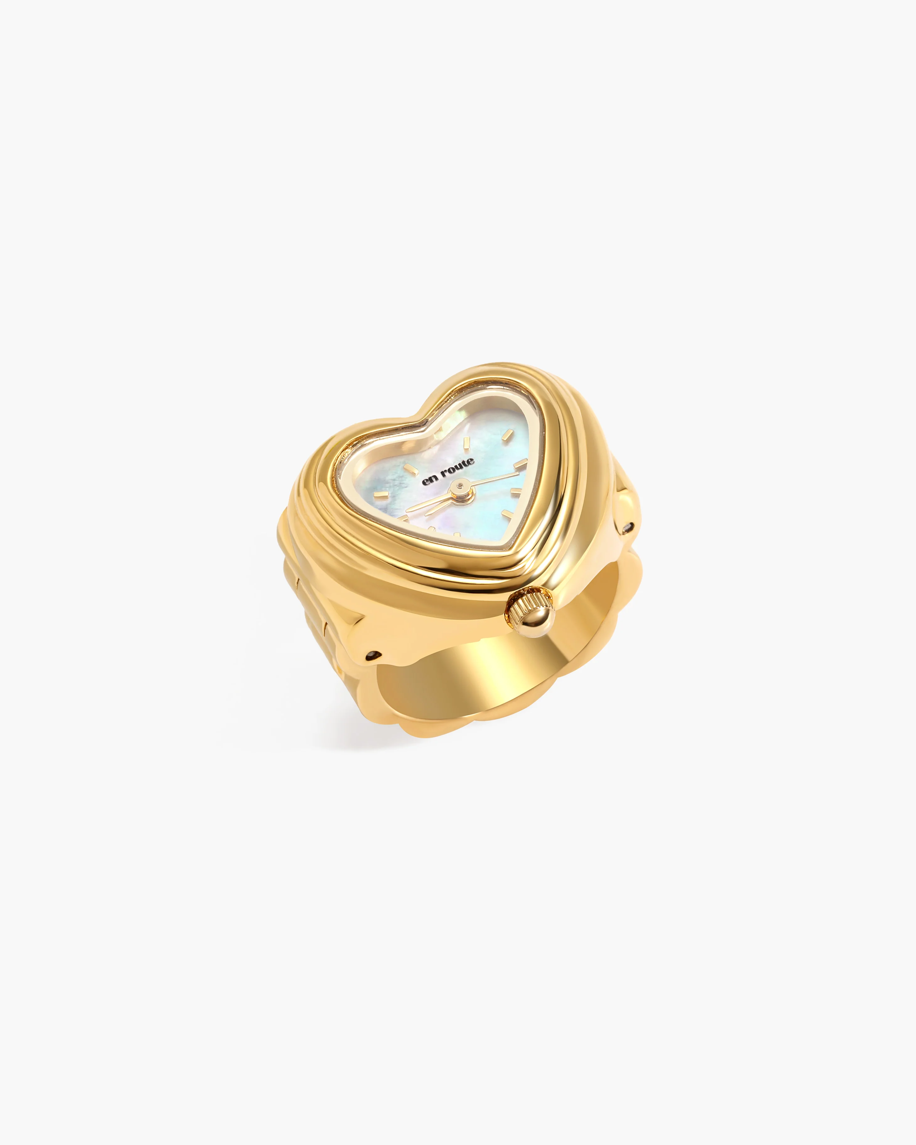 City Heart Watch Ring in Gold - Image 3