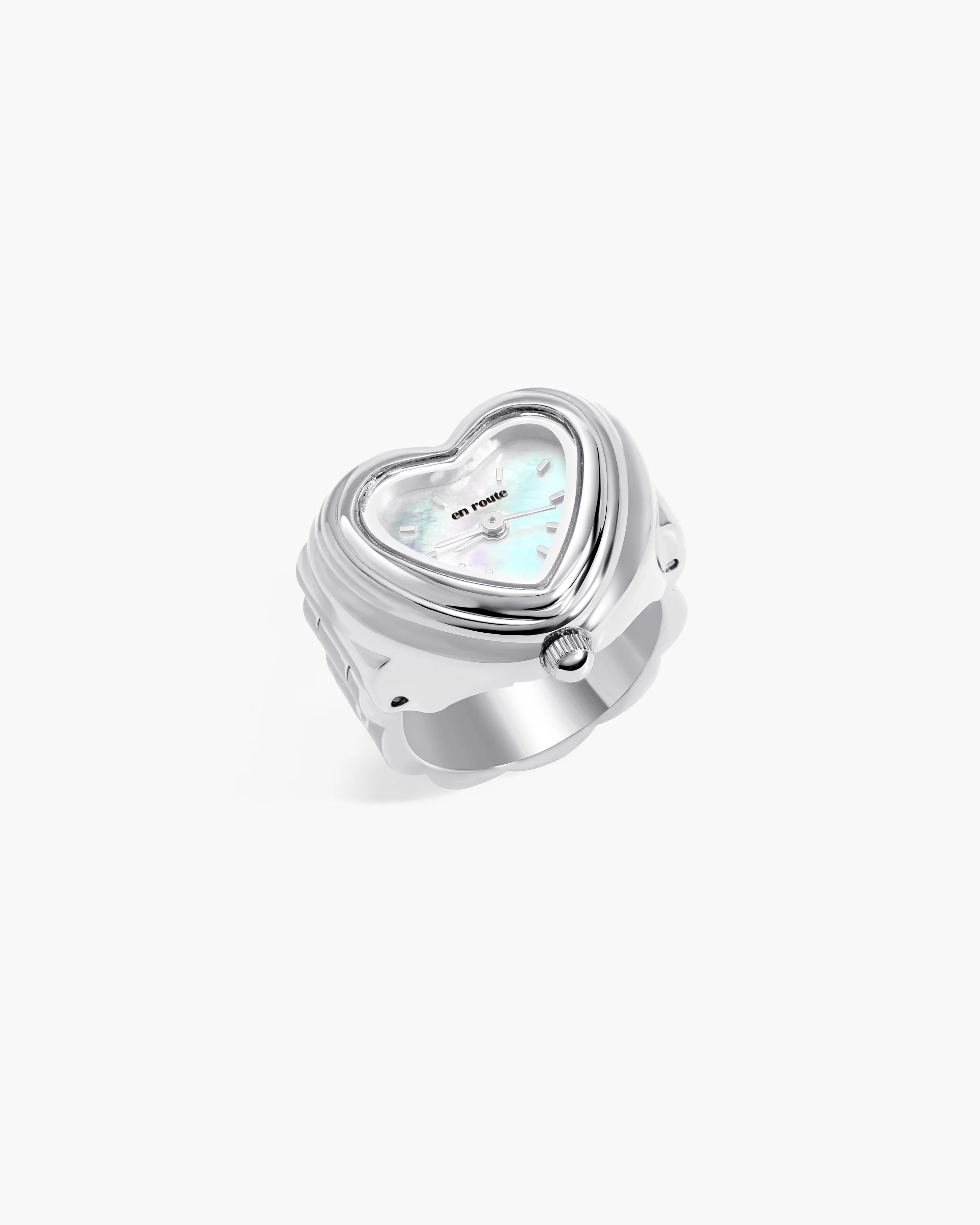 City Heart Watch Ring in Silver - Image 3