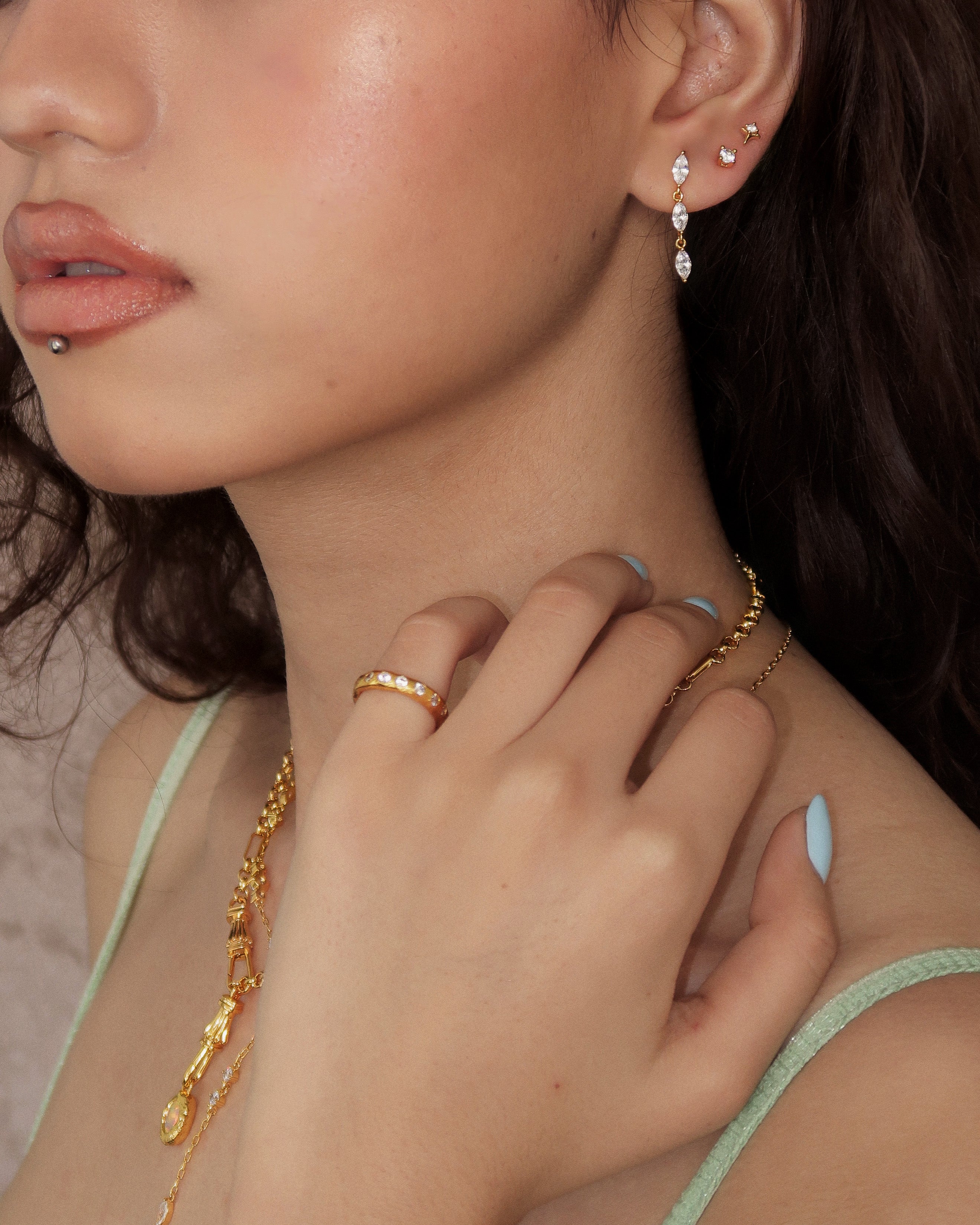 Crystal Marquise Earrings - Image 3