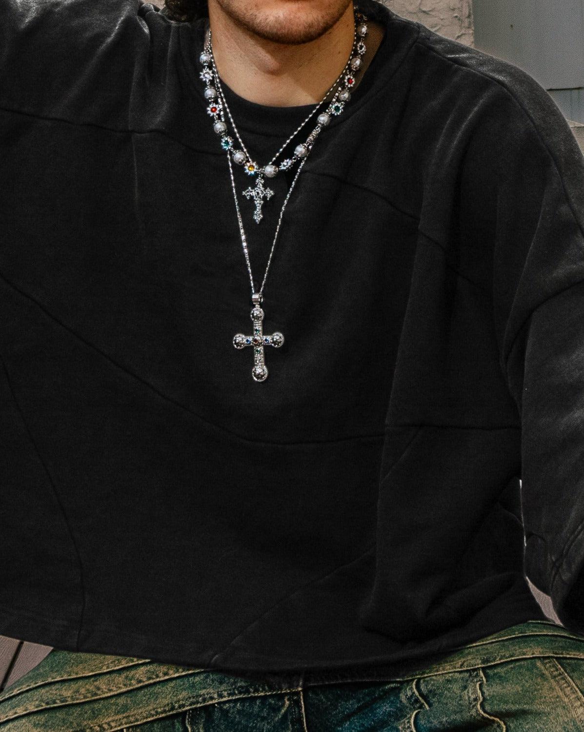 Daisy Pearl Necklace in Silver - Image 2