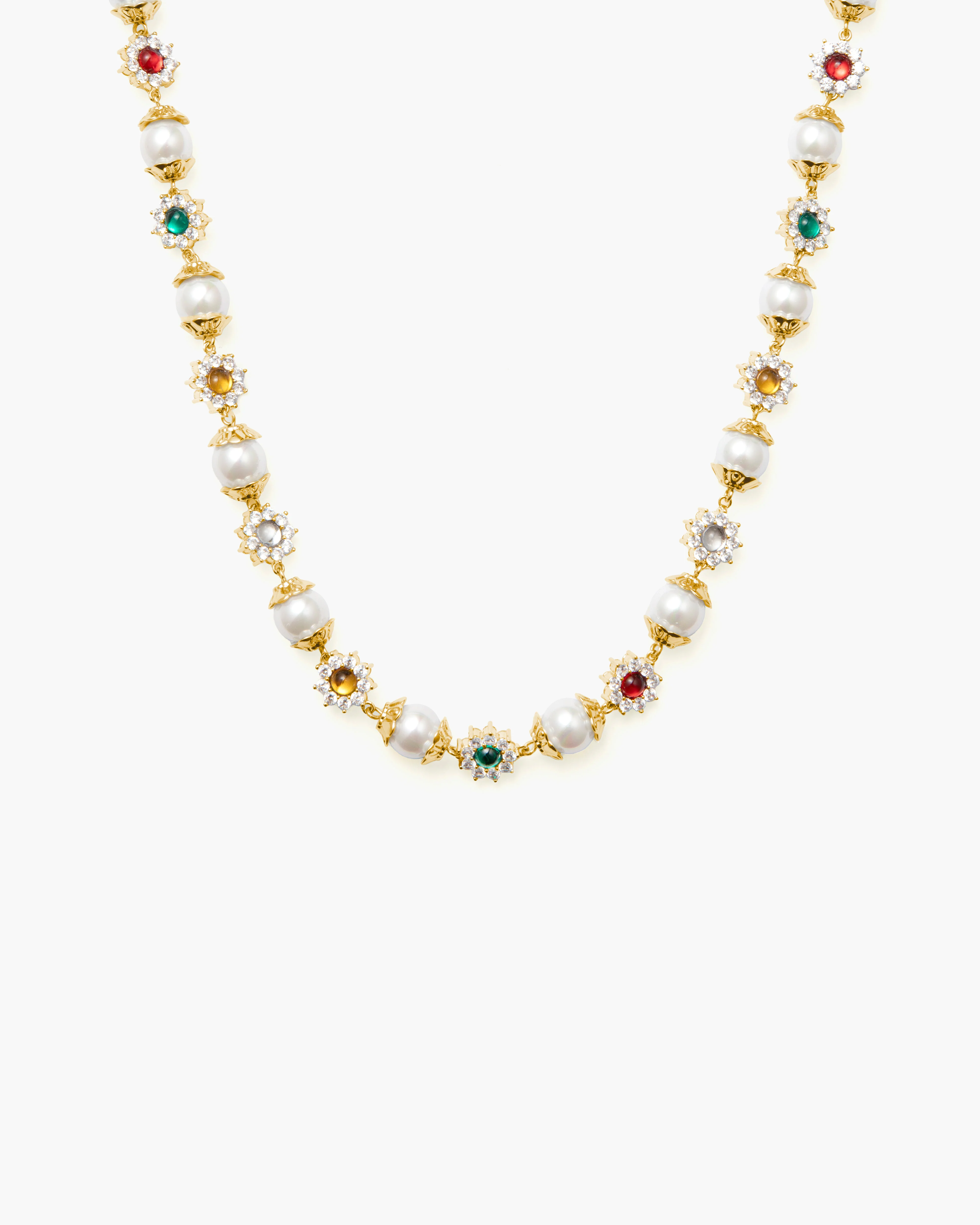 Daisy Pearl Necklace in Silver - Image 5