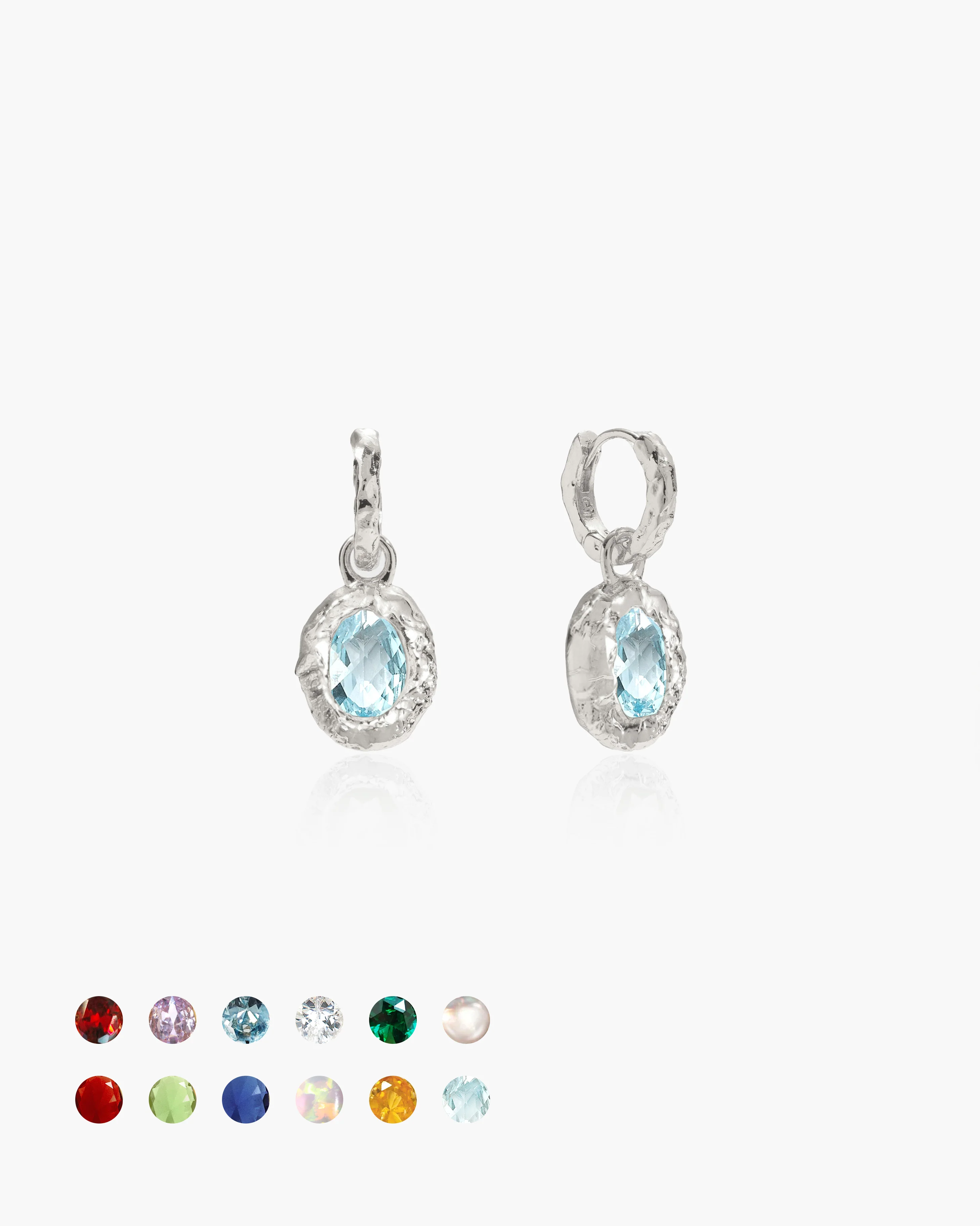 Birthstone Earrings in Silver