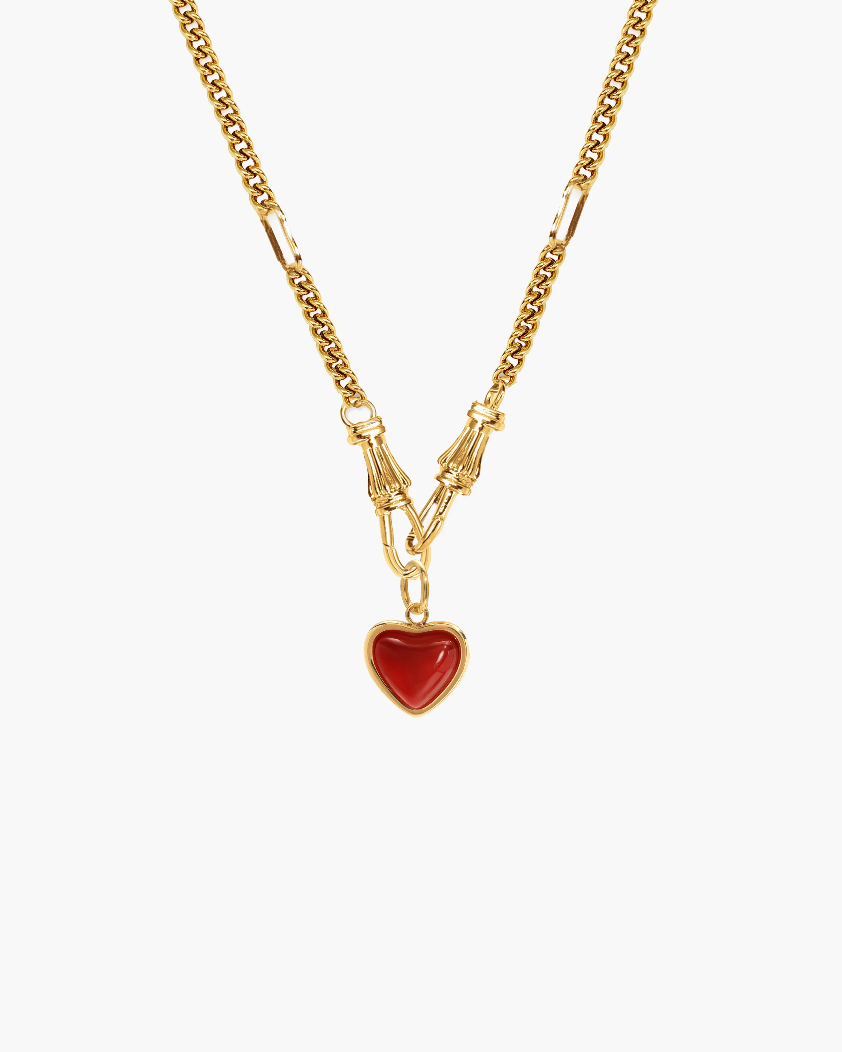 Deco Clasp Chain Necklace in Gold - Image 10