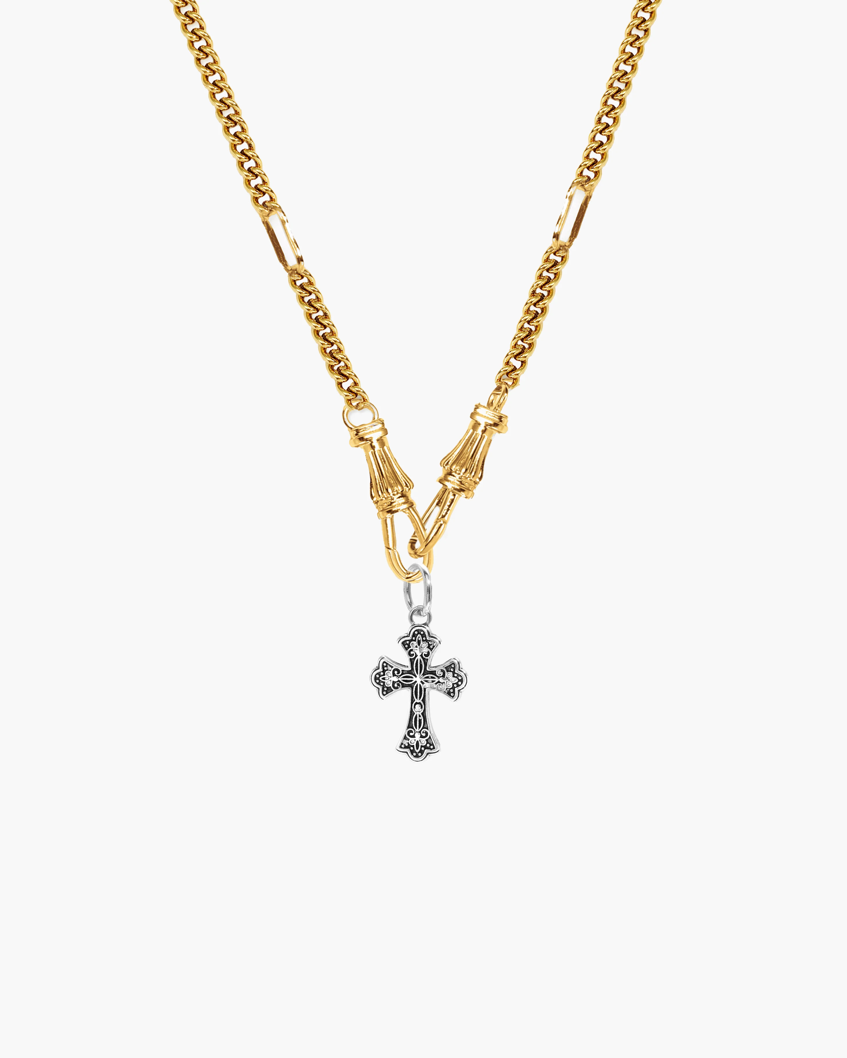 Deco Clasp Chain Necklace in Gold - Image 12