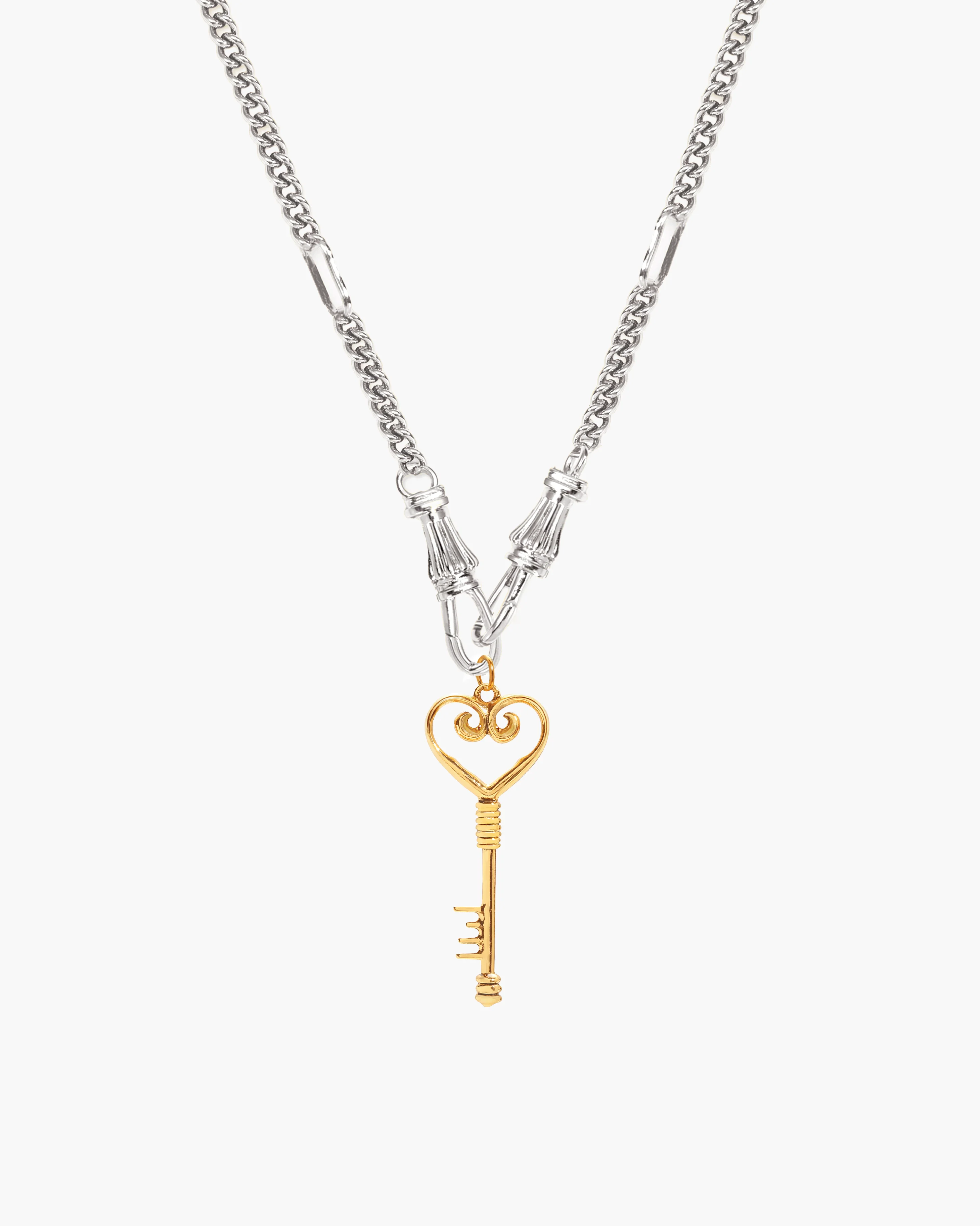 Deco Clasp Chain Necklace in Gold - Image 17