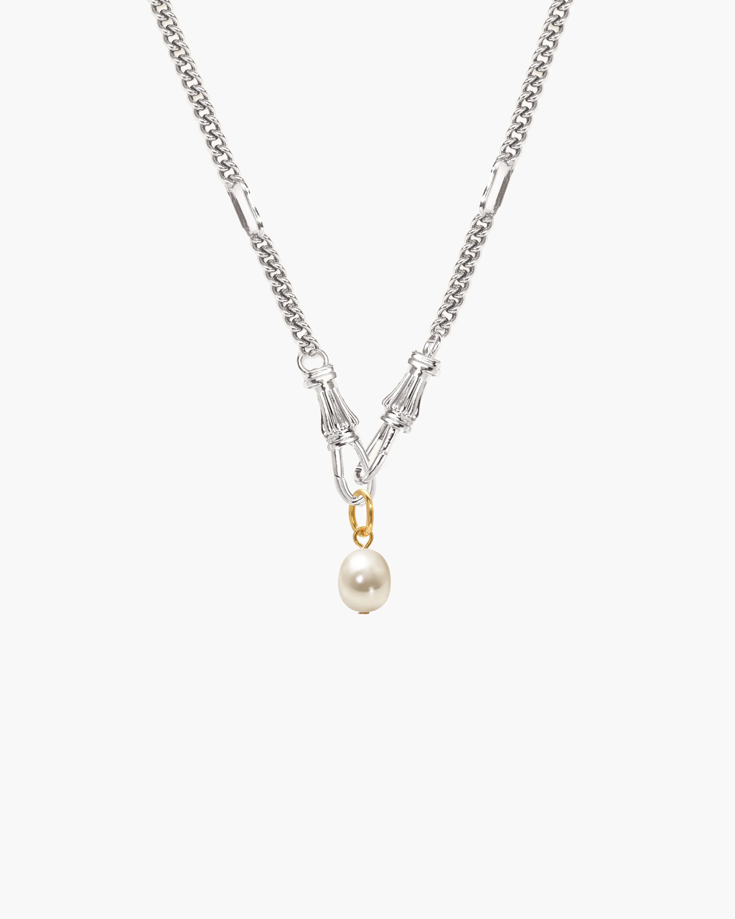 Deco Clasp Chain Necklace in Gold - Image 18