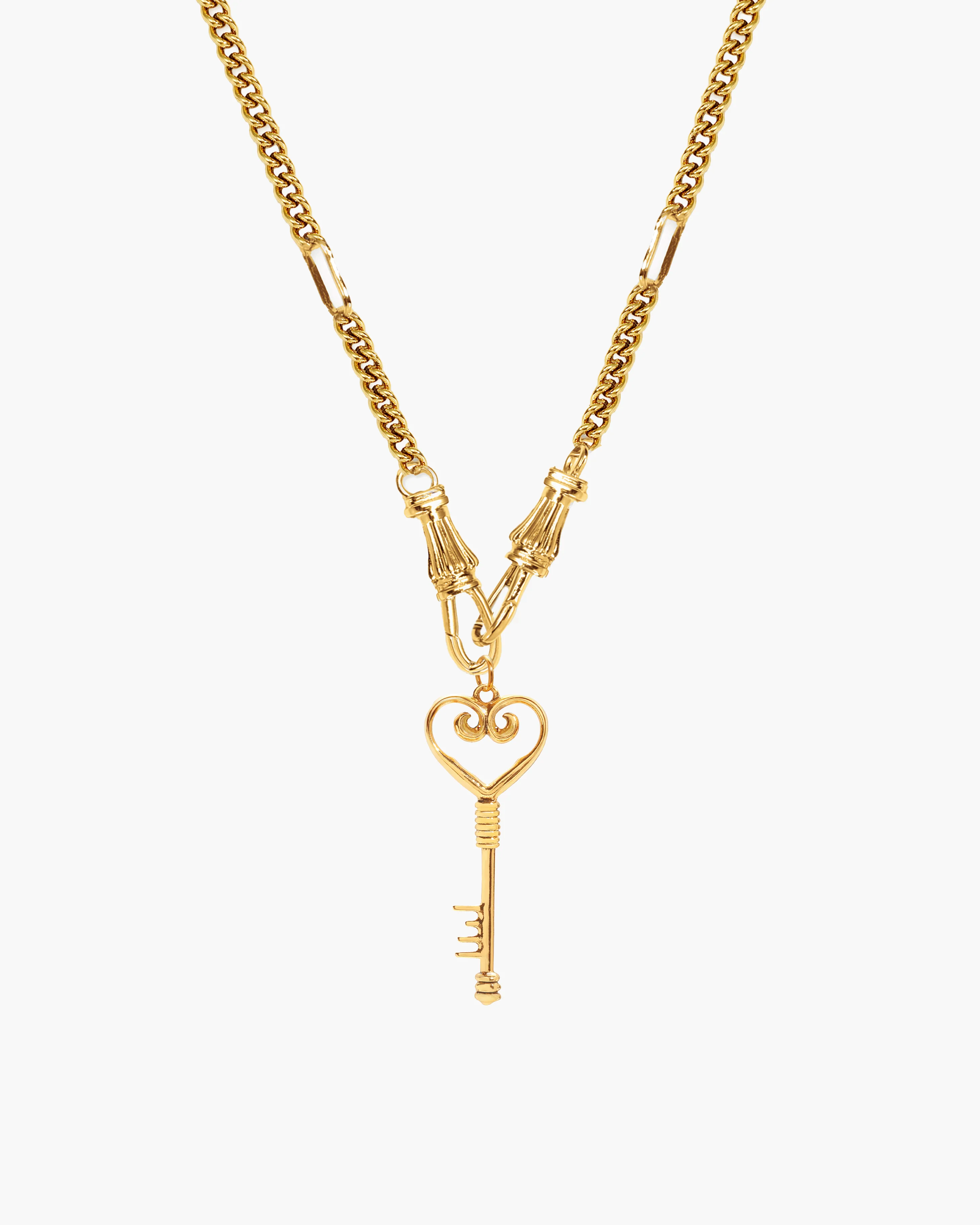 Deco Clasp Chain Necklace in Gold - Image 8