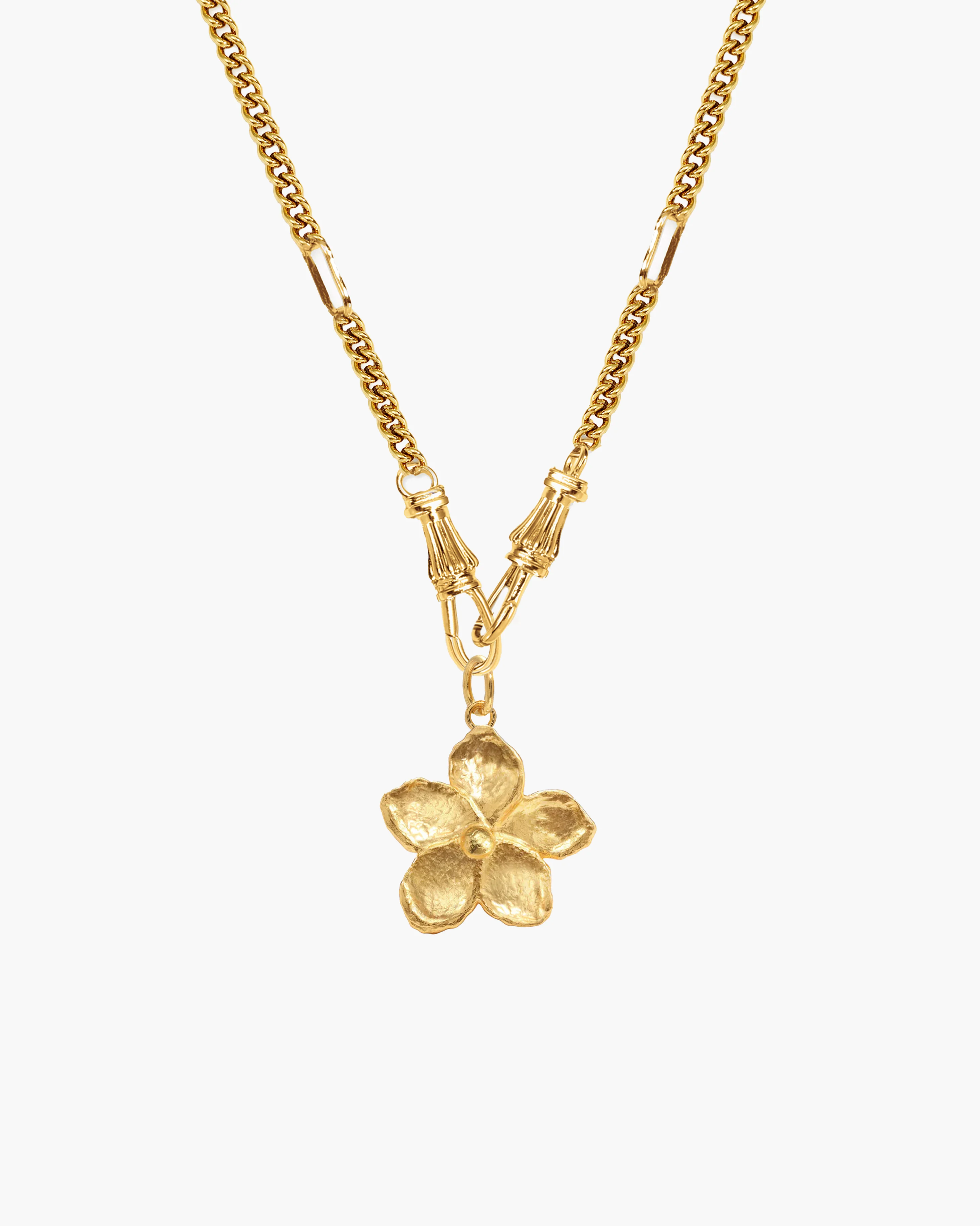 Deco Clasp Chain Necklace in Gold - Image 9
