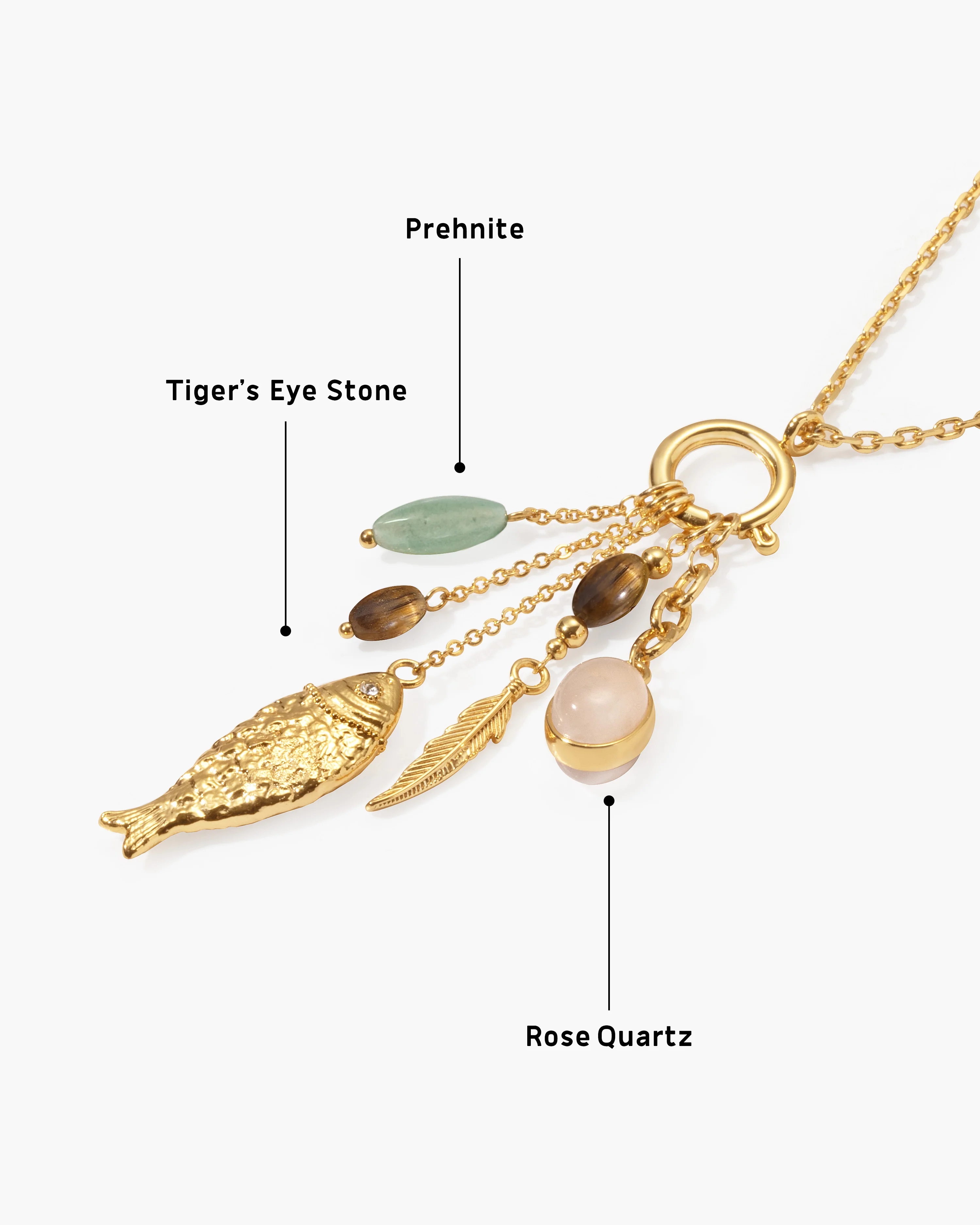 Drifter Multi-Charm Fish Pendant Necklace - Image 4