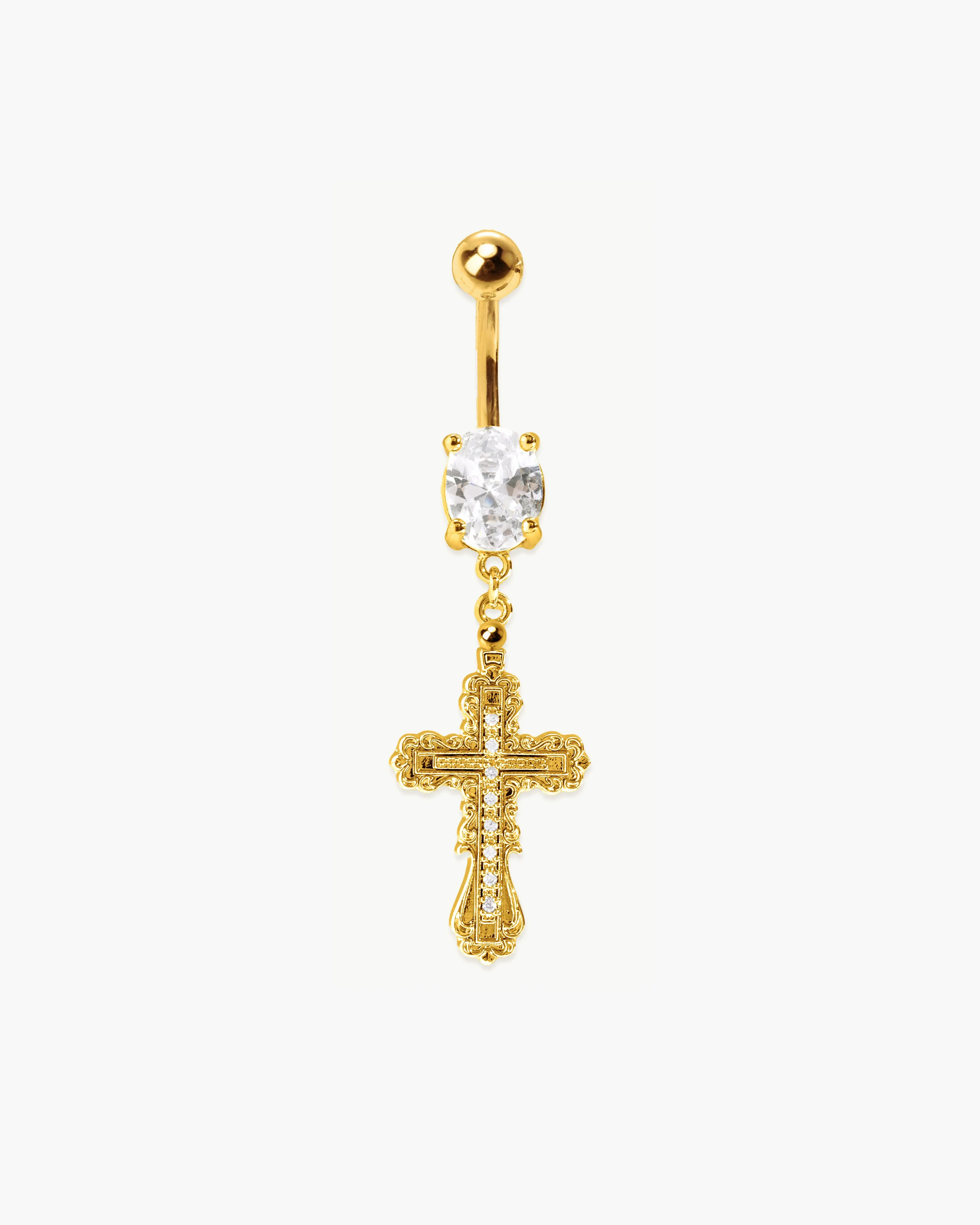 Everette Cross Belly Ring in Silver - Image 4