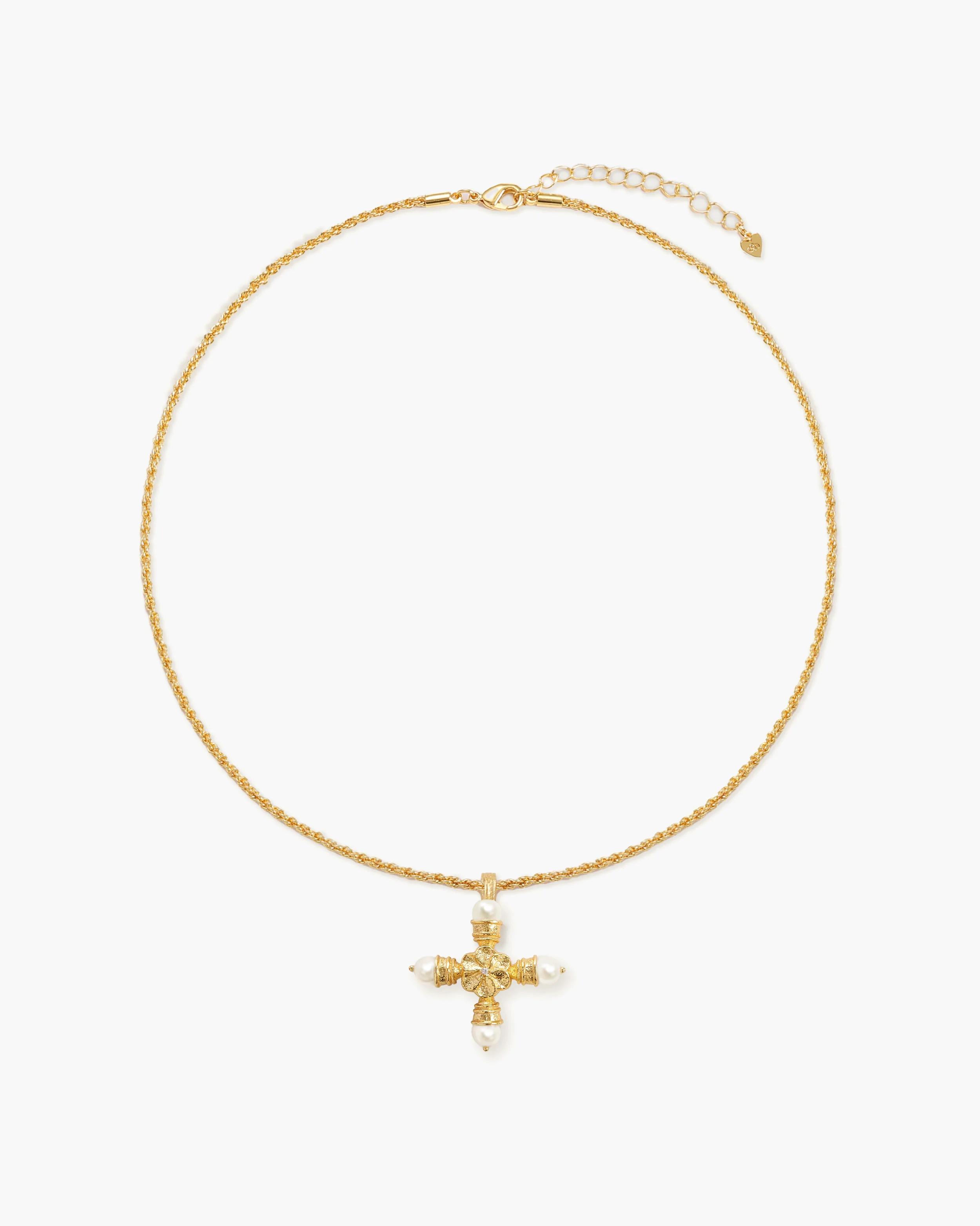 Florence Pearl Cross Necklace - Image 5