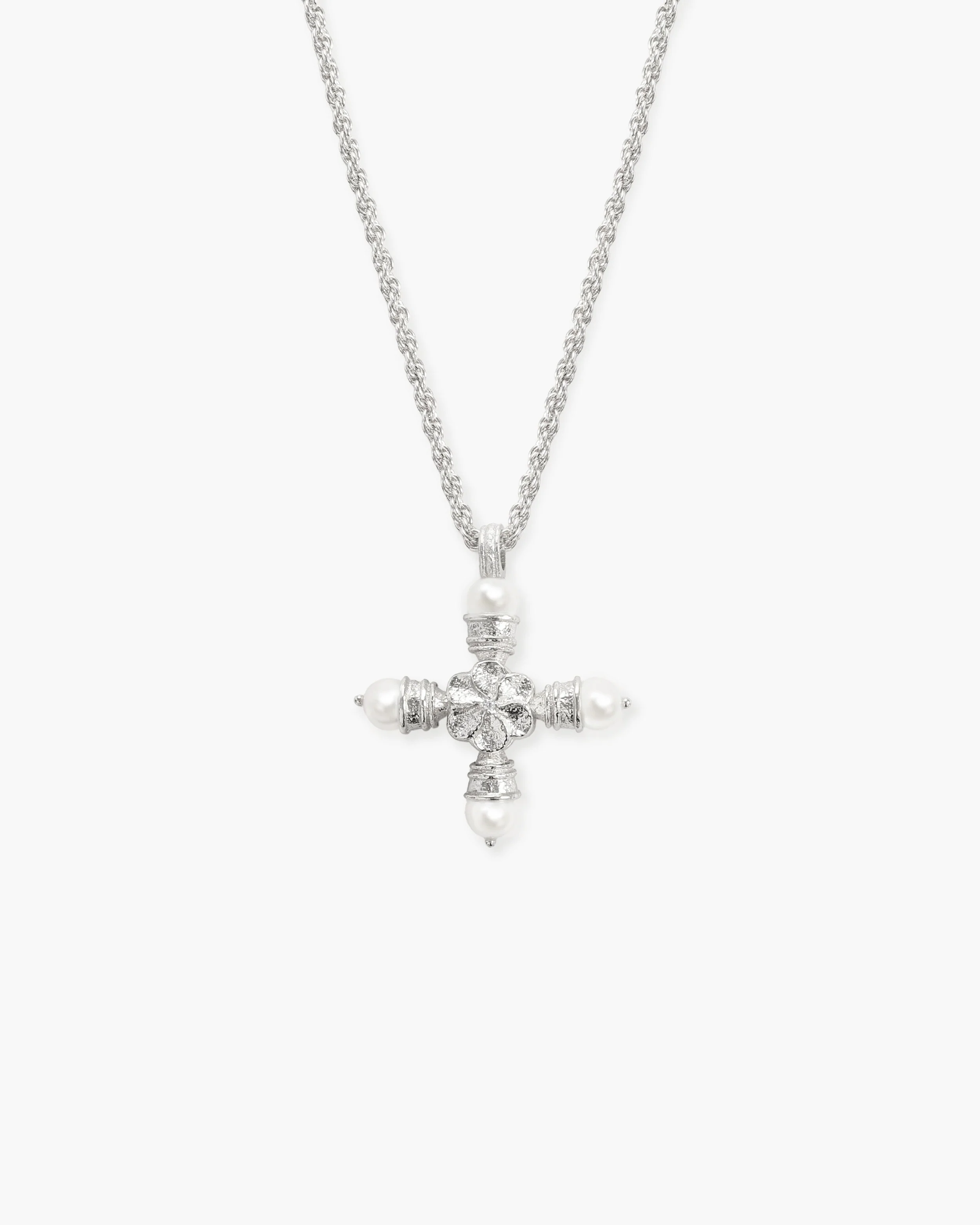 Florence Pearl Cross Necklace - Image 6