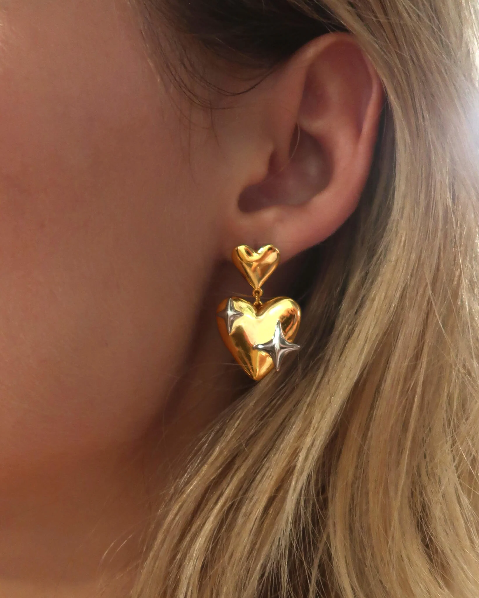 Galaxy in Heart Earrings - Image 2