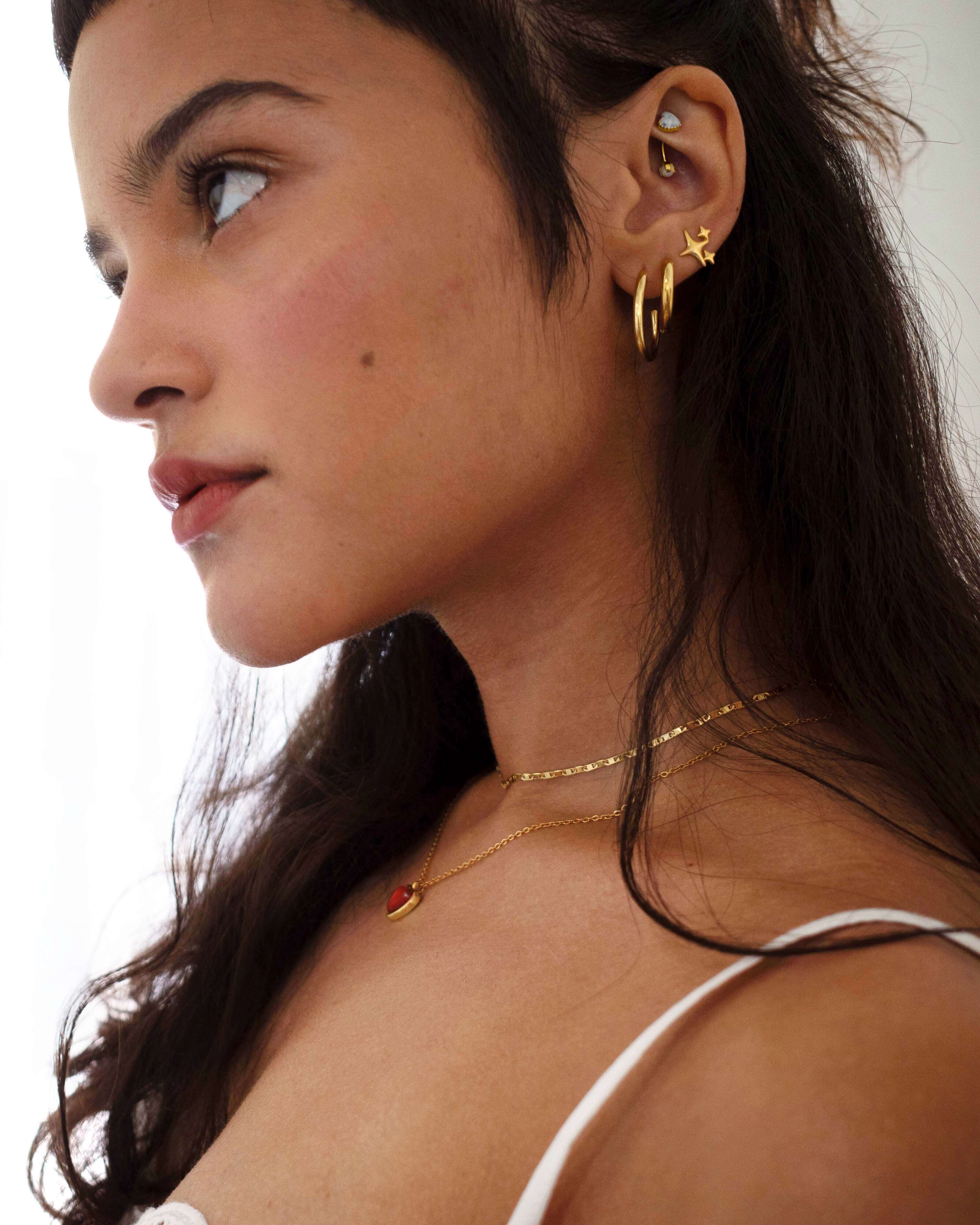 Gold 30mm Endless Hoop Earrings - Image 2