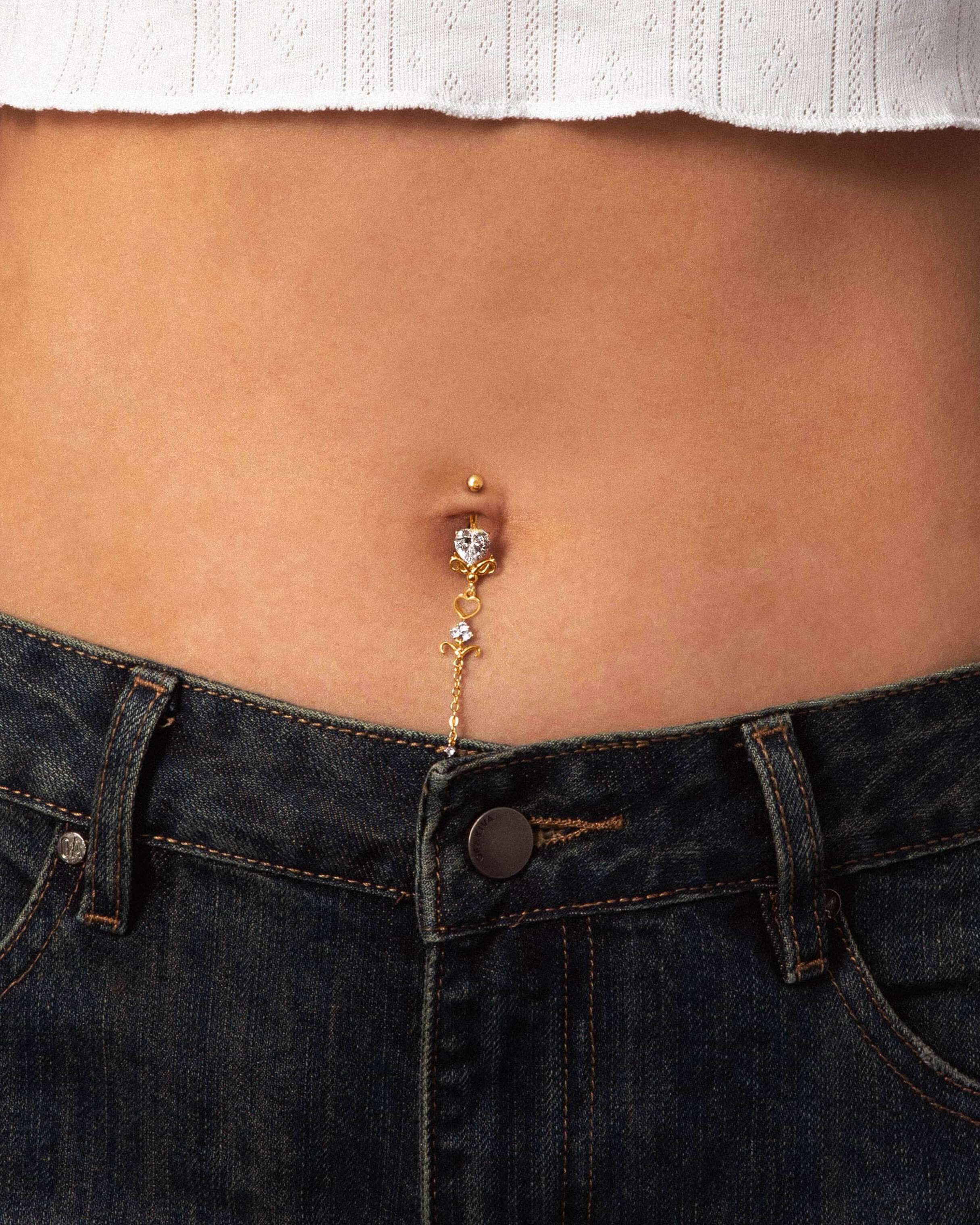 Gold Dripping Belly Ring - Image 2