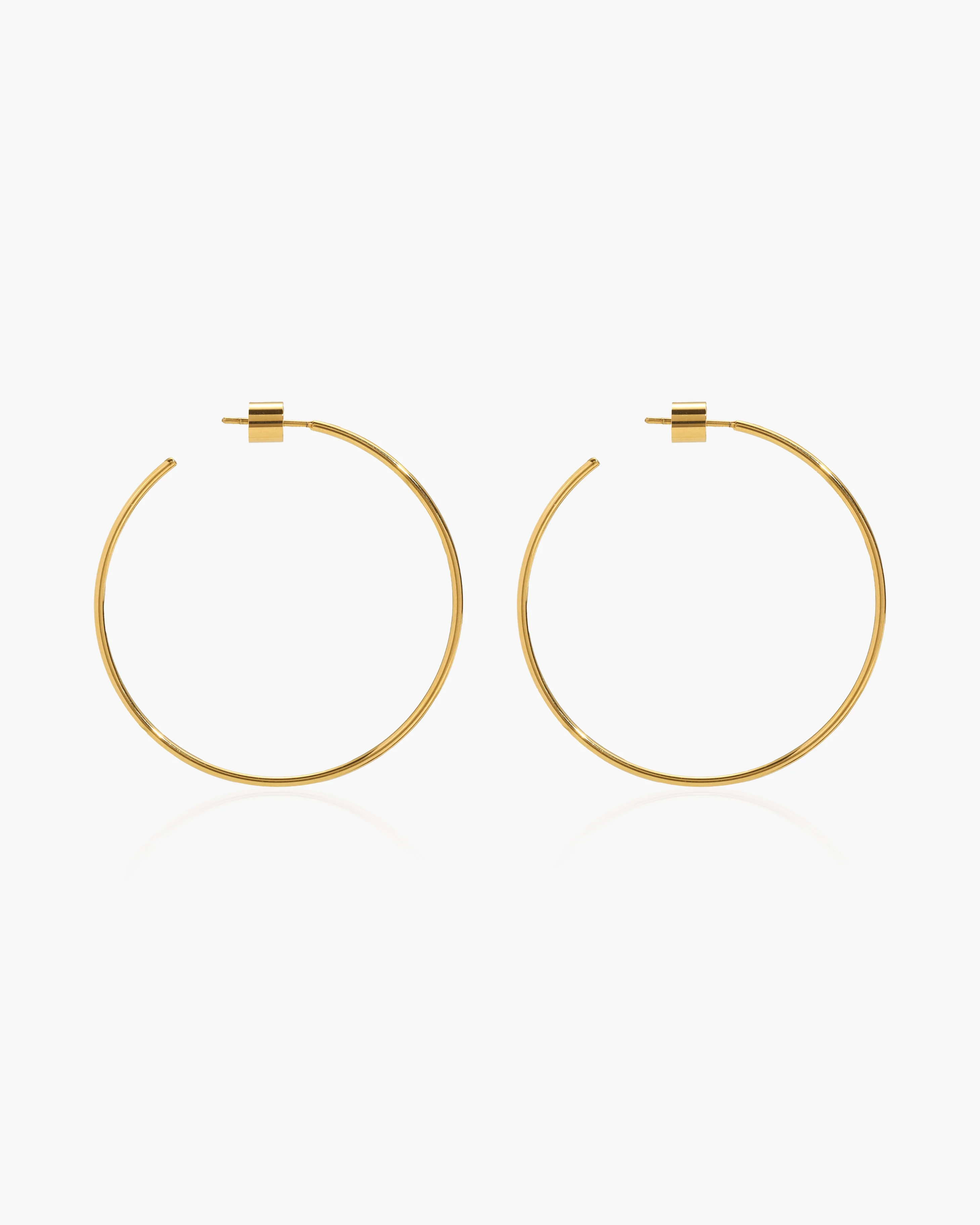 Gold Skinny Hoop Earrings - Image 3