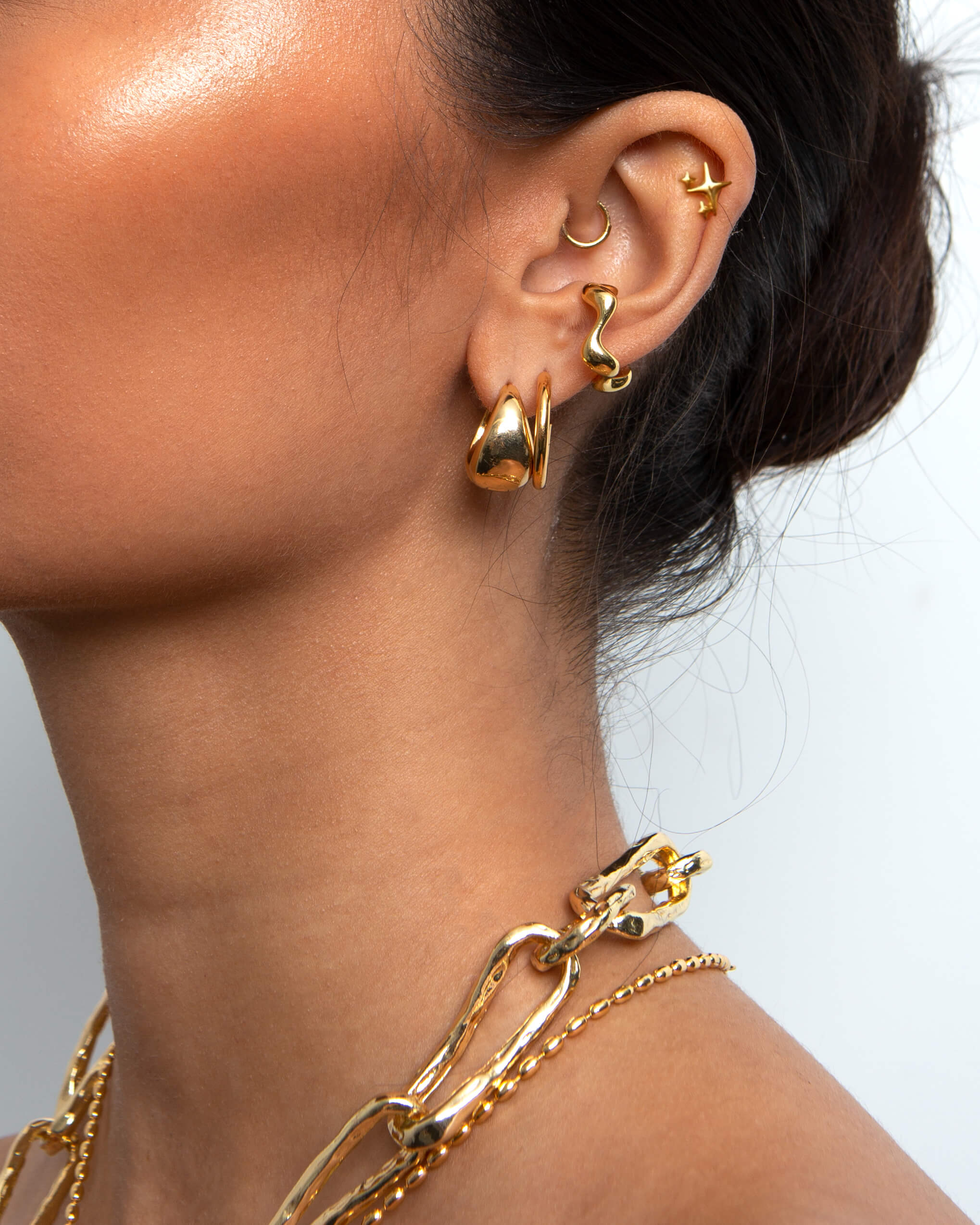 Gold Waterdrop Earrings - Image 2
