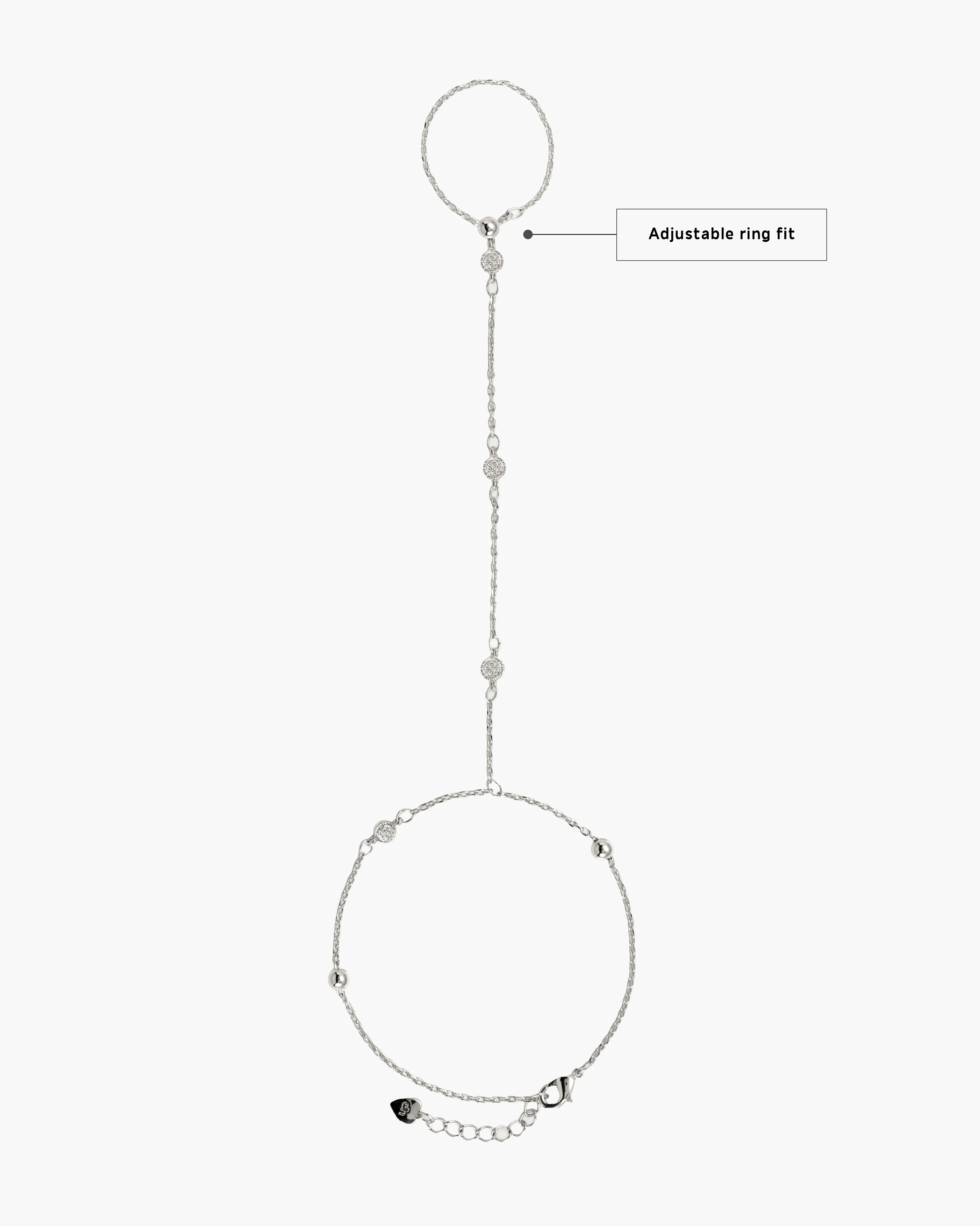 Hojas Coin Hand Chain Bracelet in Silver - Image 5