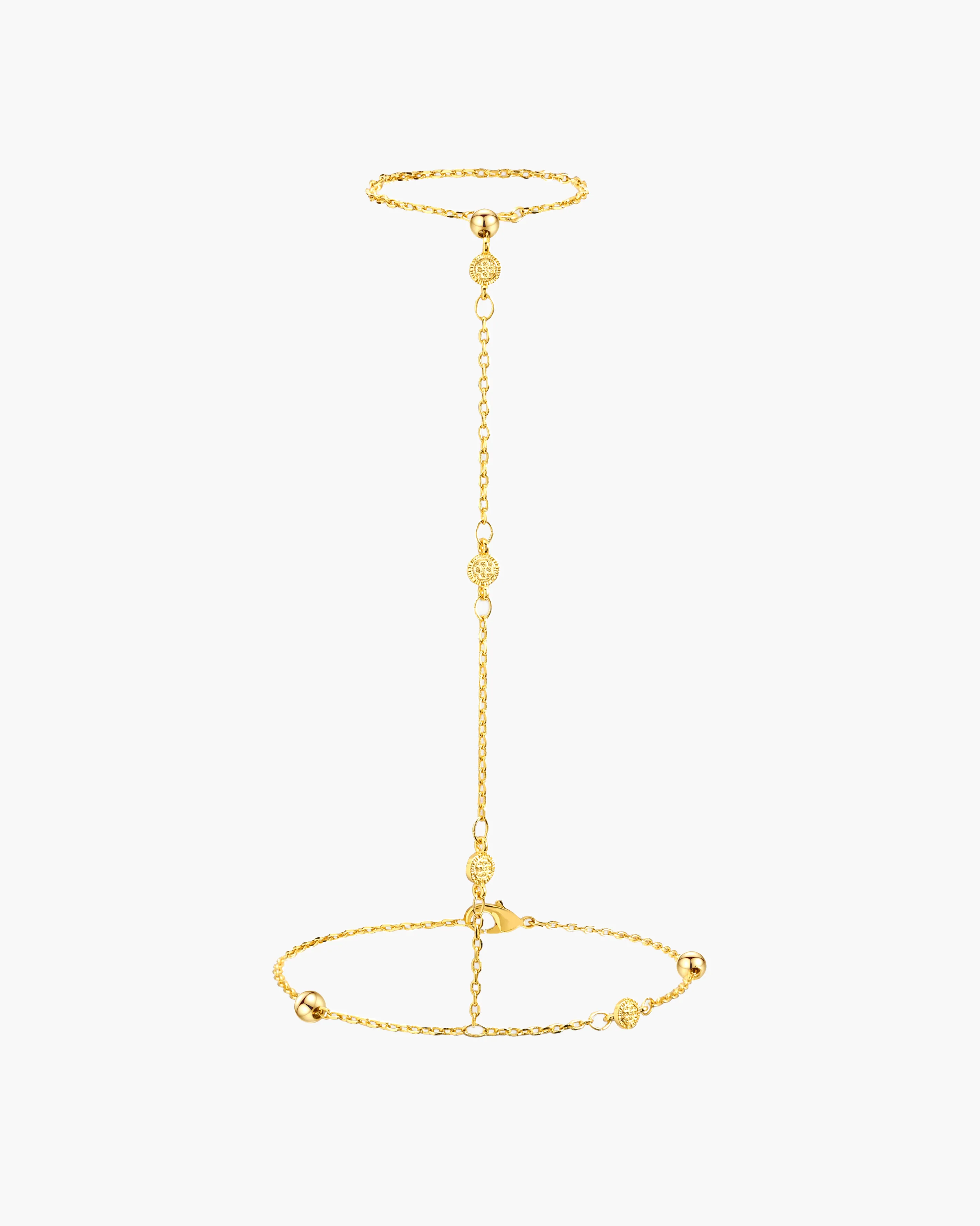 Hojas Coin Hand Chain Bracelet in Silver - Image 6