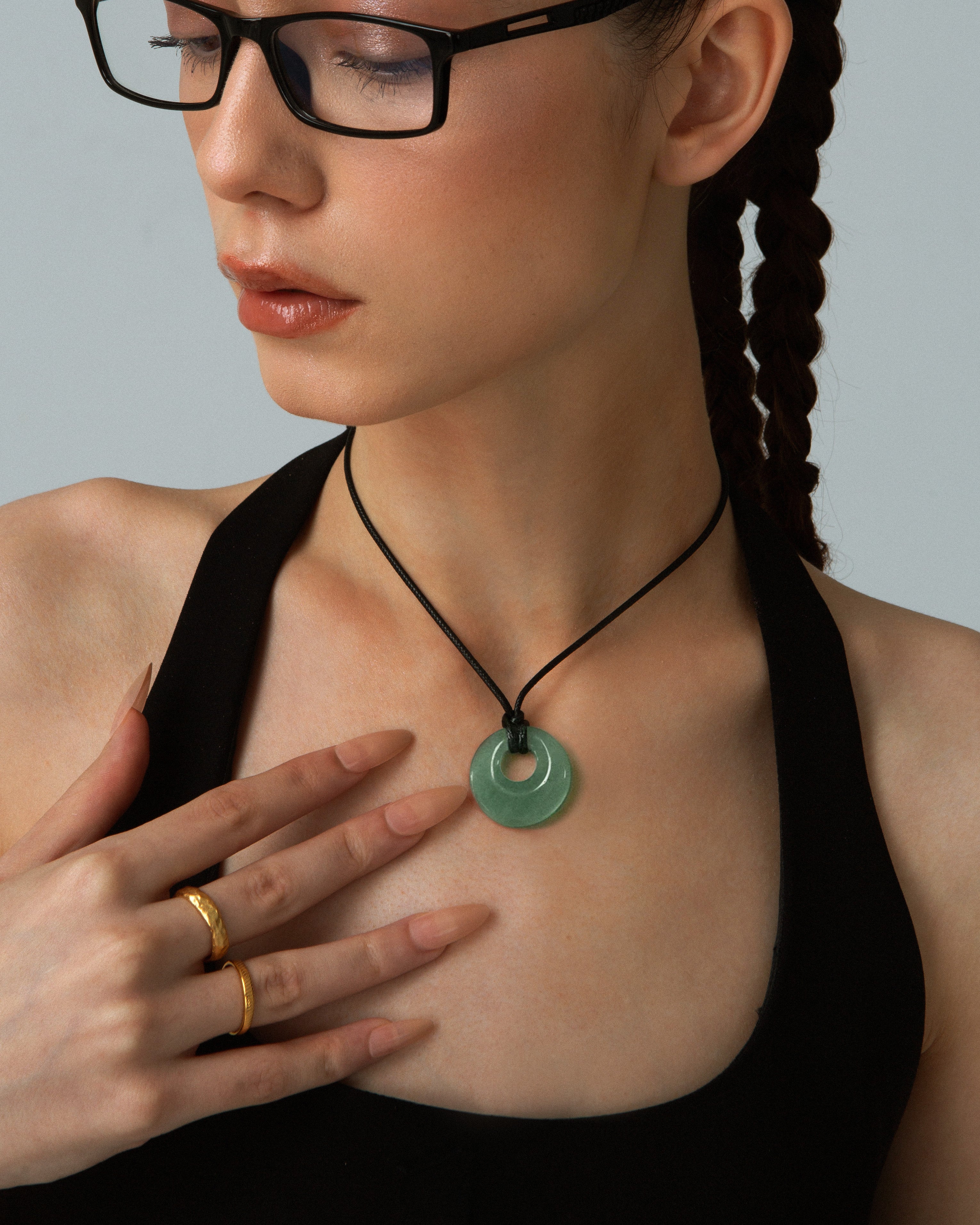 Green Aventurine Cord Necklace - Image 4