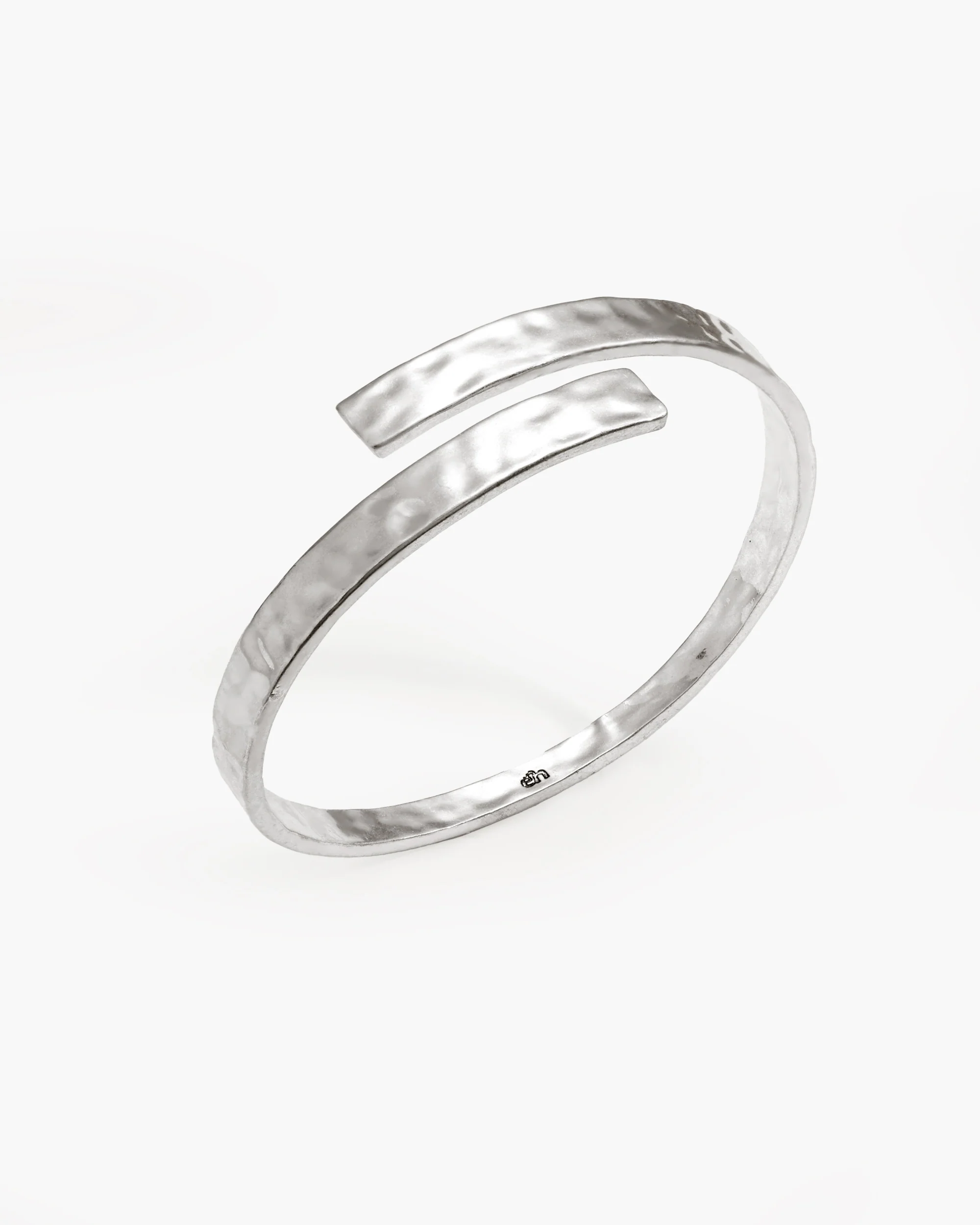 Hammered Arm Cuff in Silver - Image 3
