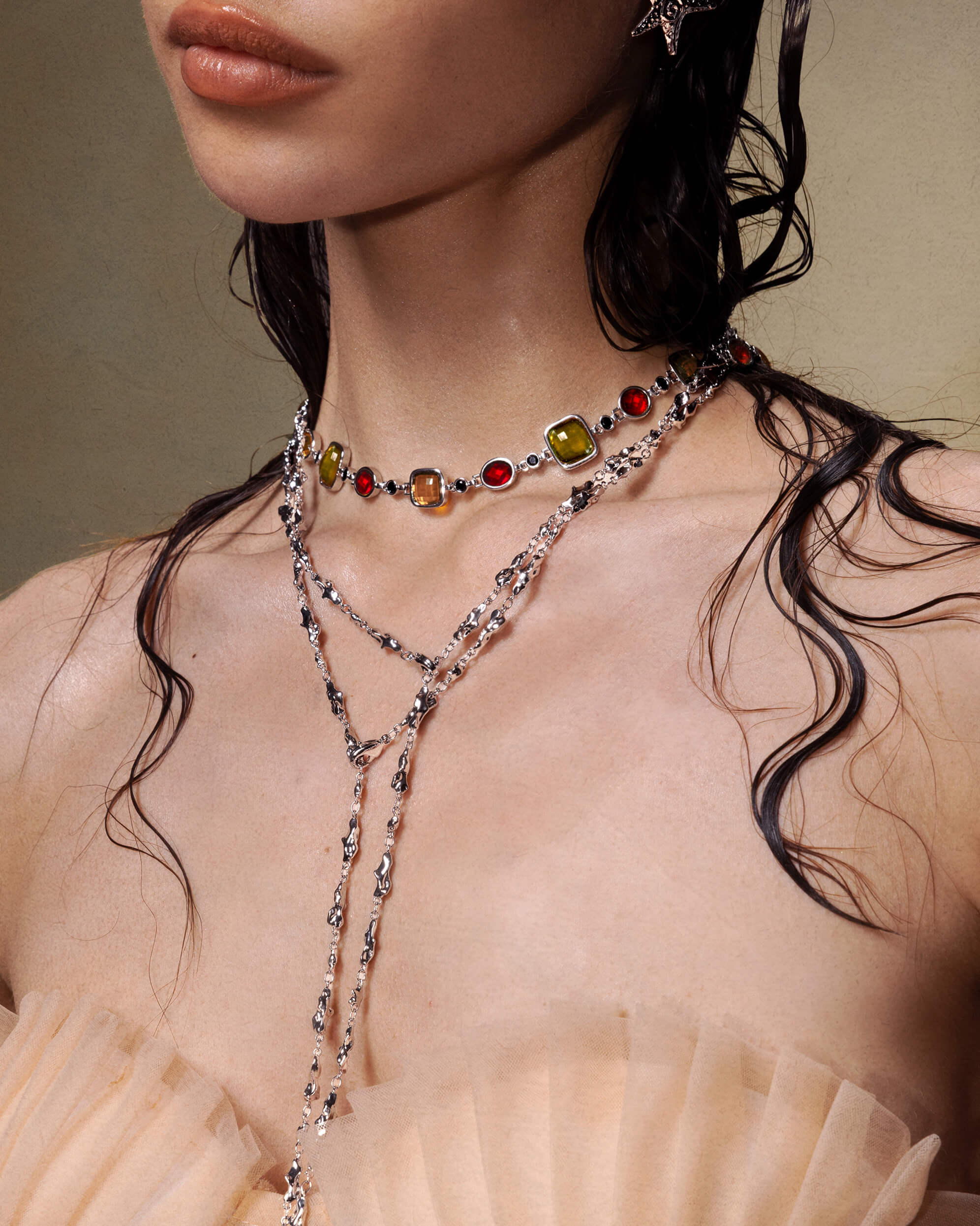 Harmonia Multicolored Necklace in Silver - Image 2